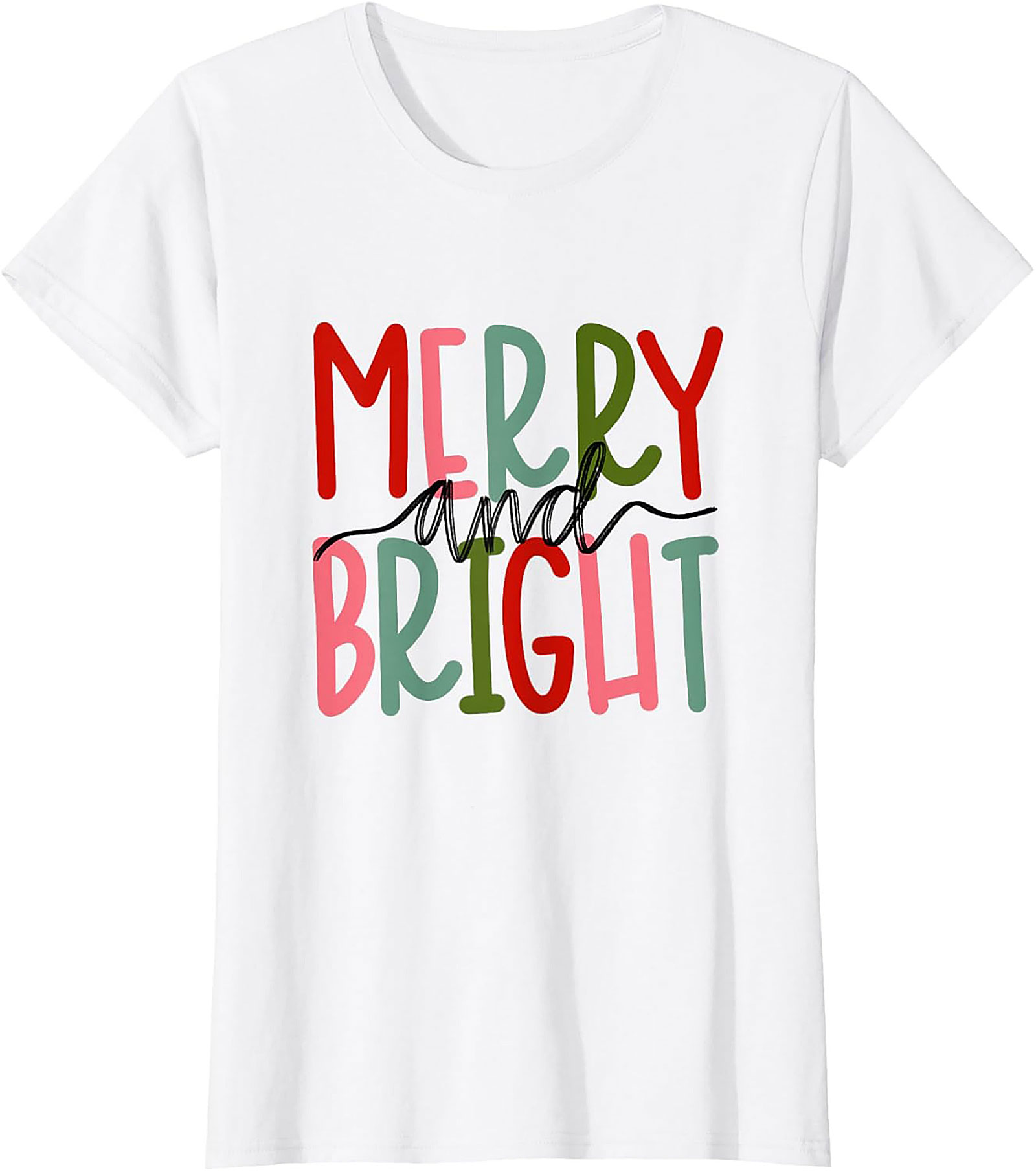 Merry and Bright Christmas T-Shirt Festive Graphic Tee