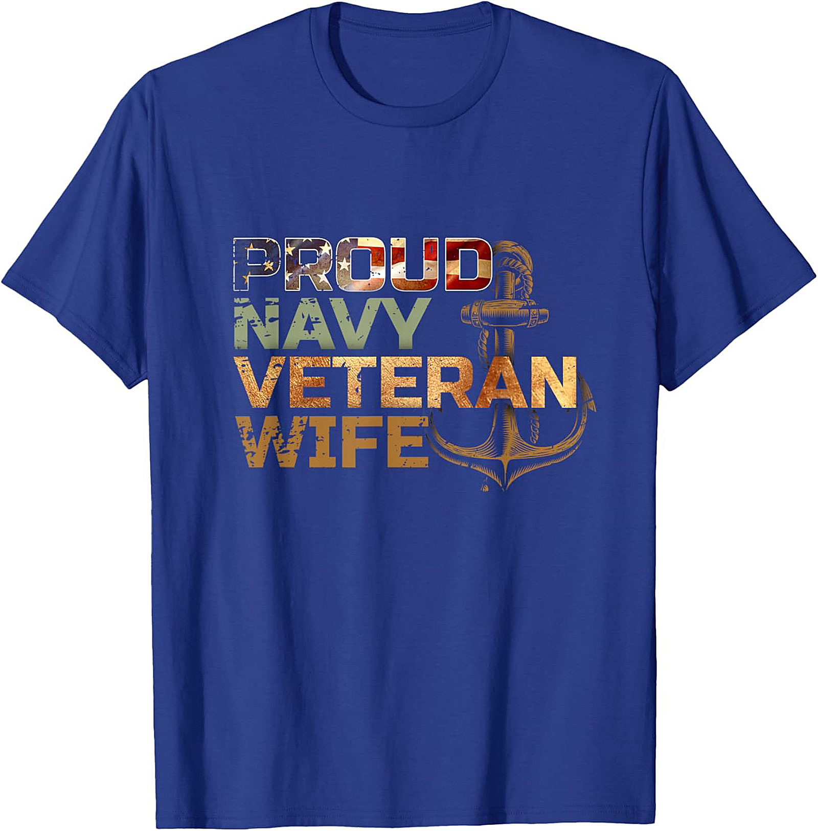 Proud Navy Veteran Wife Graphic Tee | Anchor Shirt Gift