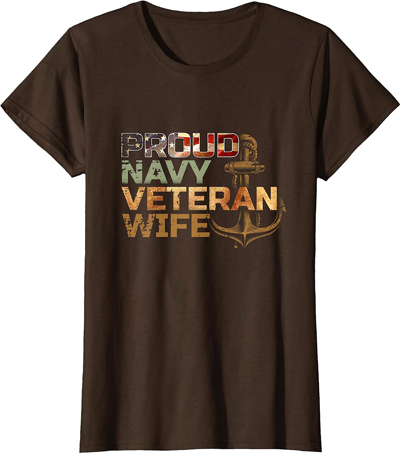 Proud Navy Veteran Wife Graphic Tee | Anchor Shirt Gift