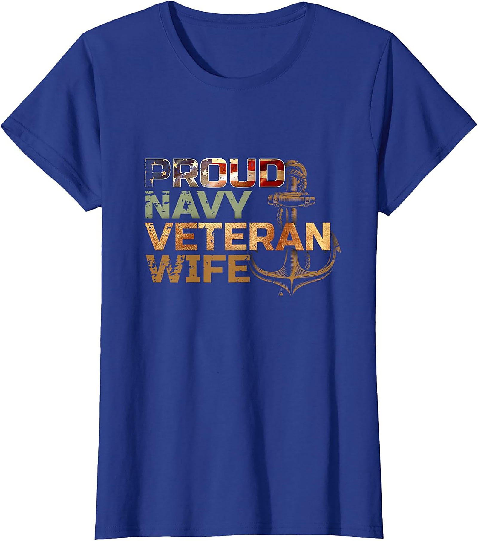 Proud Navy Veteran Wife Graphic Tee | Anchor Shirt Gift