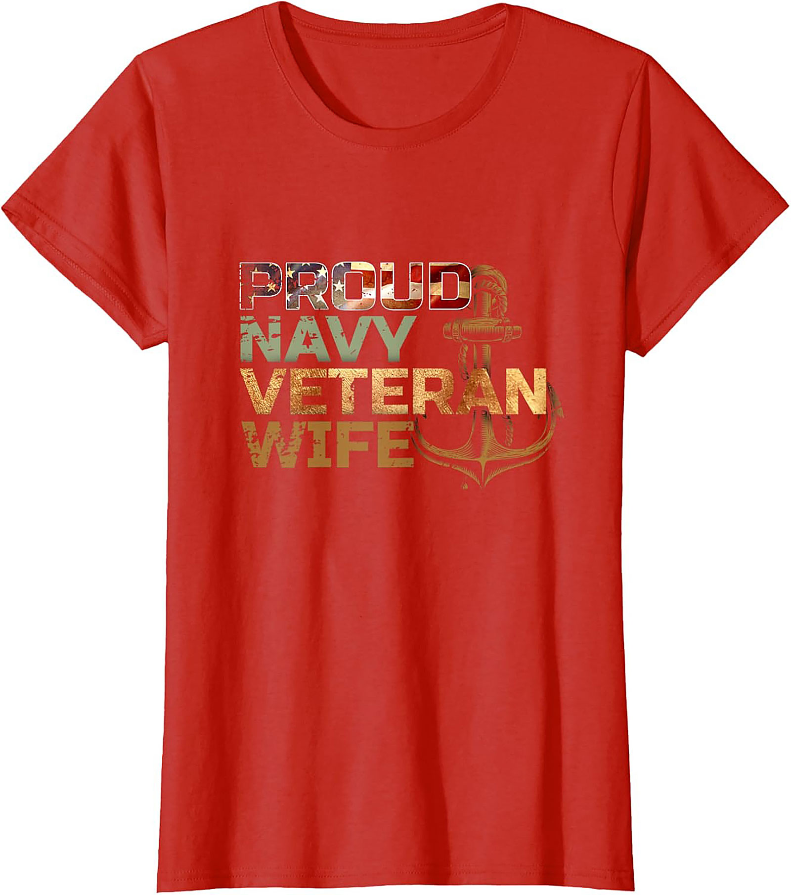 Proud Navy Veteran Wife Graphic Tee | Anchor Shirt Gift