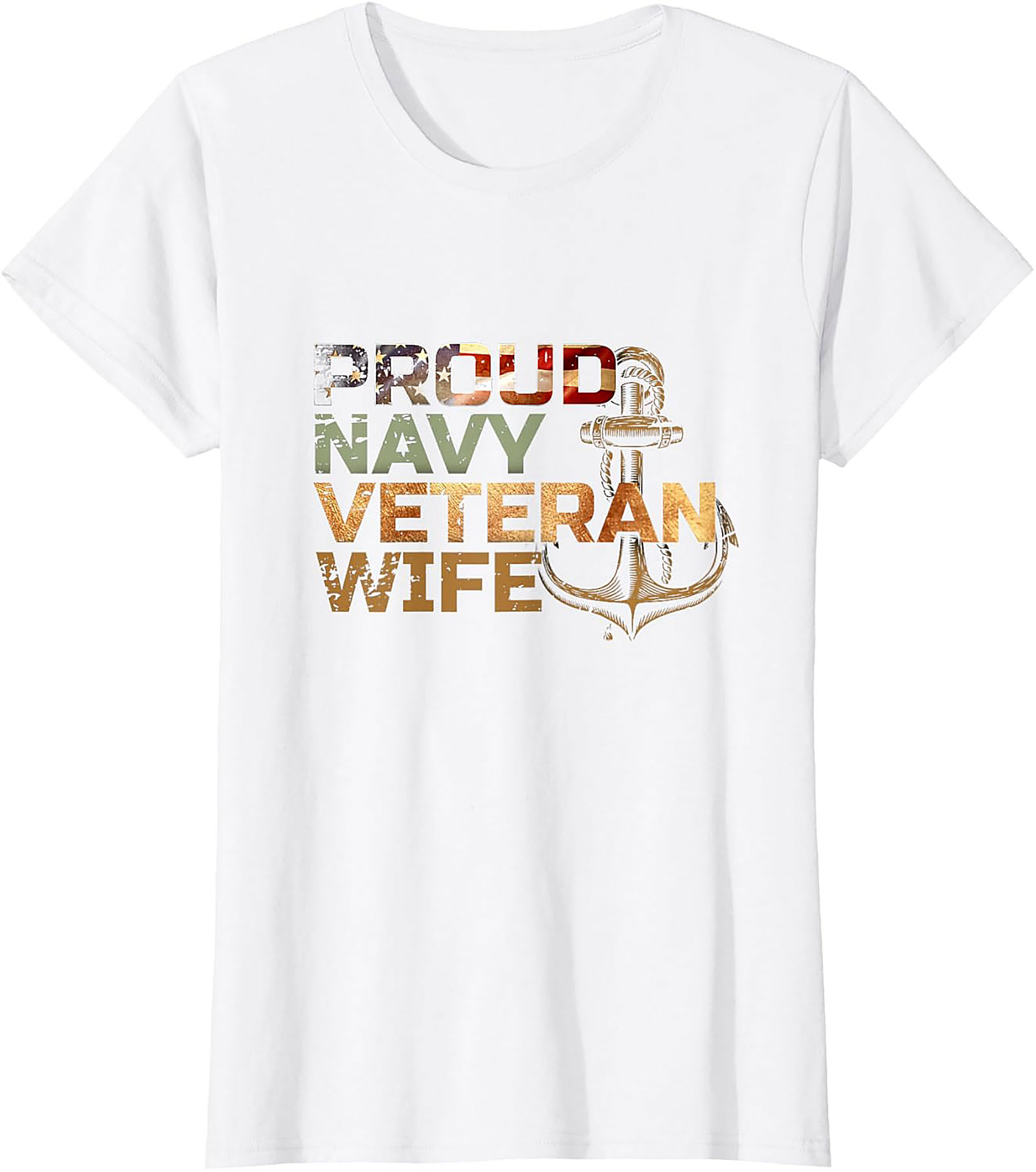 Proud Navy Veteran Wife Graphic Tee | Anchor Shirt Gift