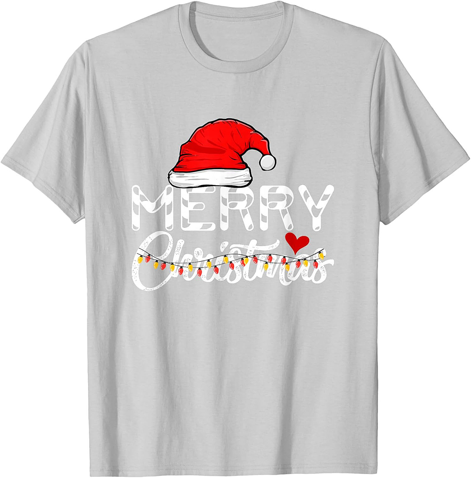  Merry Christmas T-shirt Festive Santa Hat Graphic Tee
