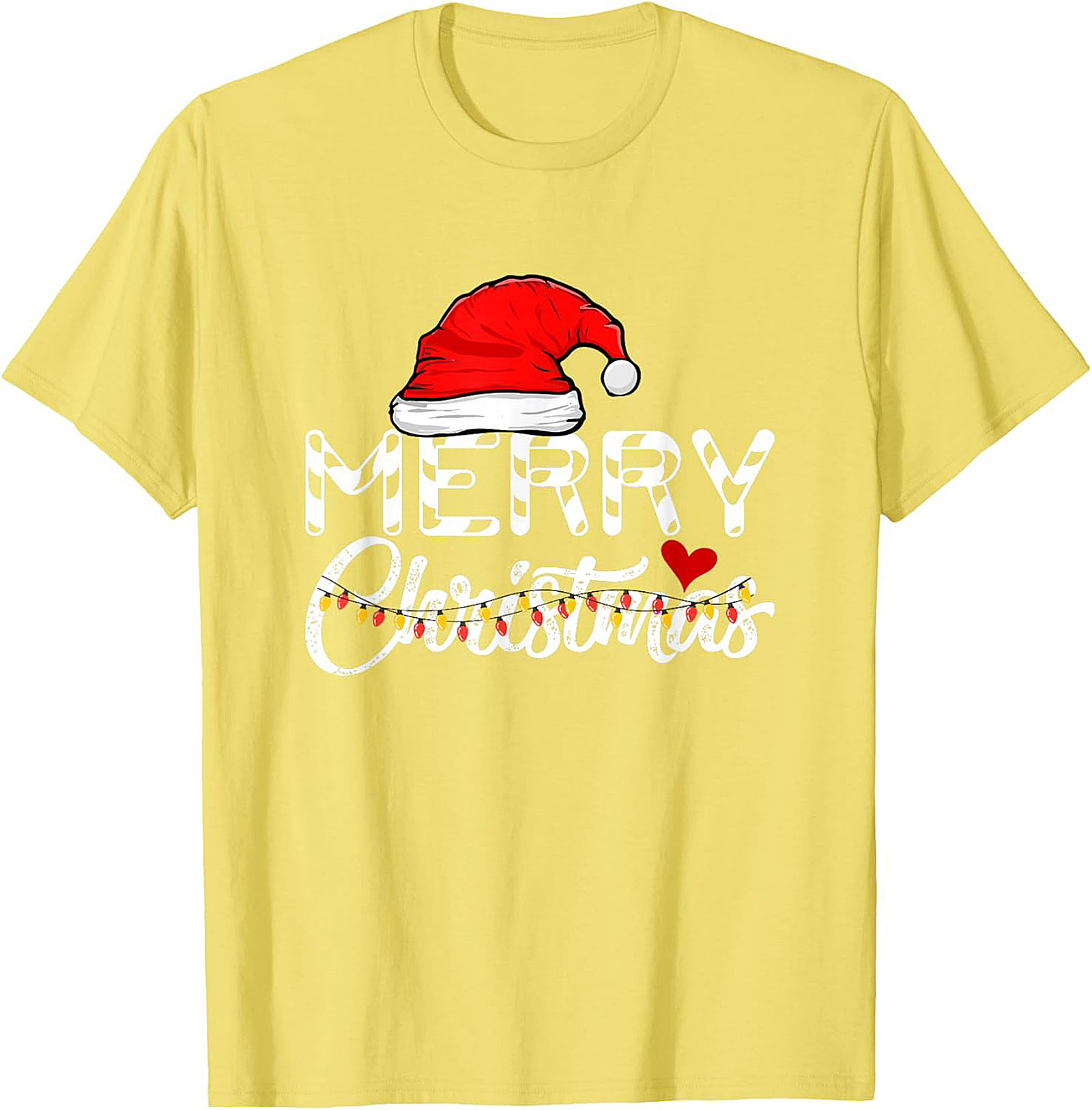  Merry Christmas T-shirt Festive Santa Hat Graphic Tee