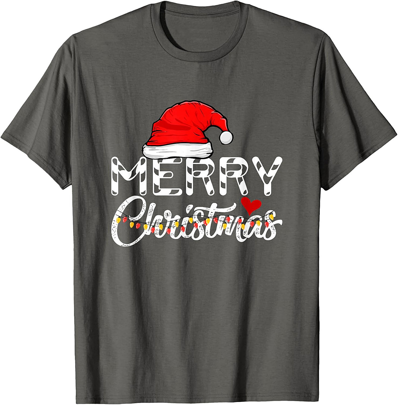  Merry Christmas T-shirt Festive Santa Hat Graphic Tee