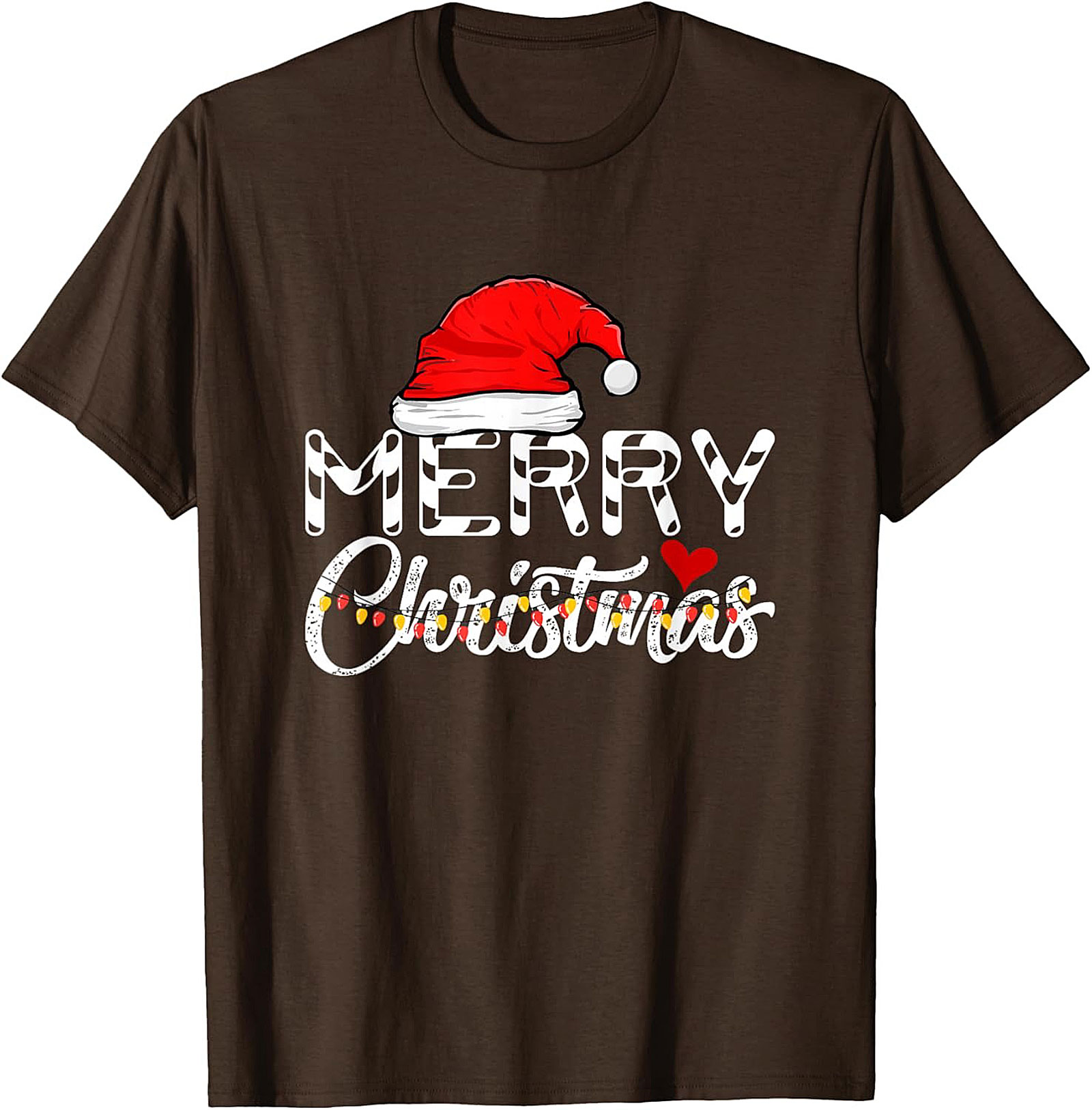  Merry Christmas T-shirt Festive Santa Hat Graphic Tee