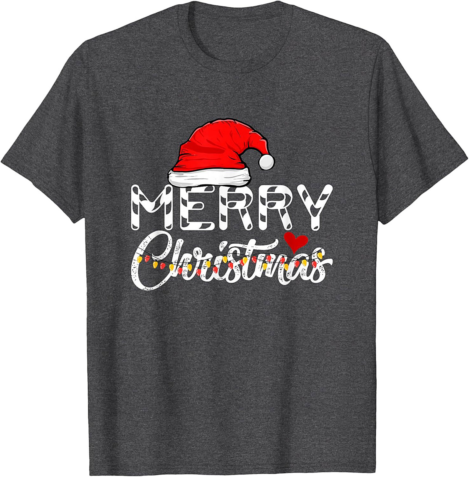  Merry Christmas T-shirt Festive Santa Hat Graphic Tee