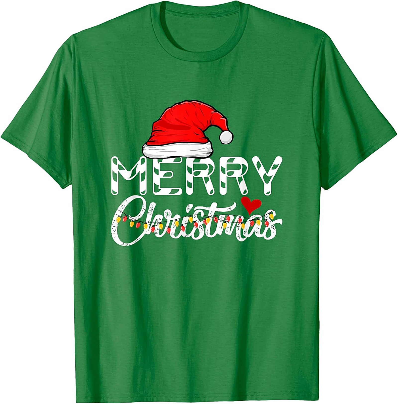  Merry Christmas T-shirt Festive Santa Hat Graphic Tee