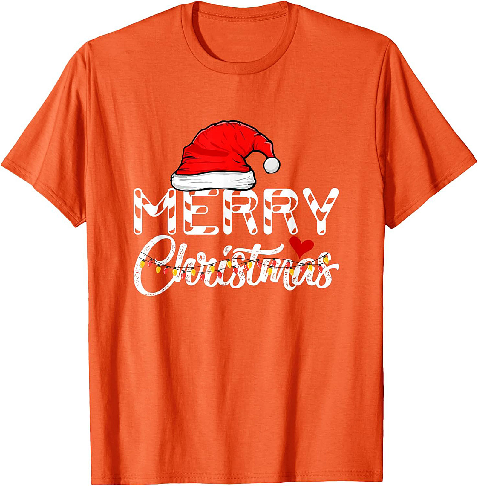  Merry Christmas T-shirt Festive Santa Hat Graphic Tee