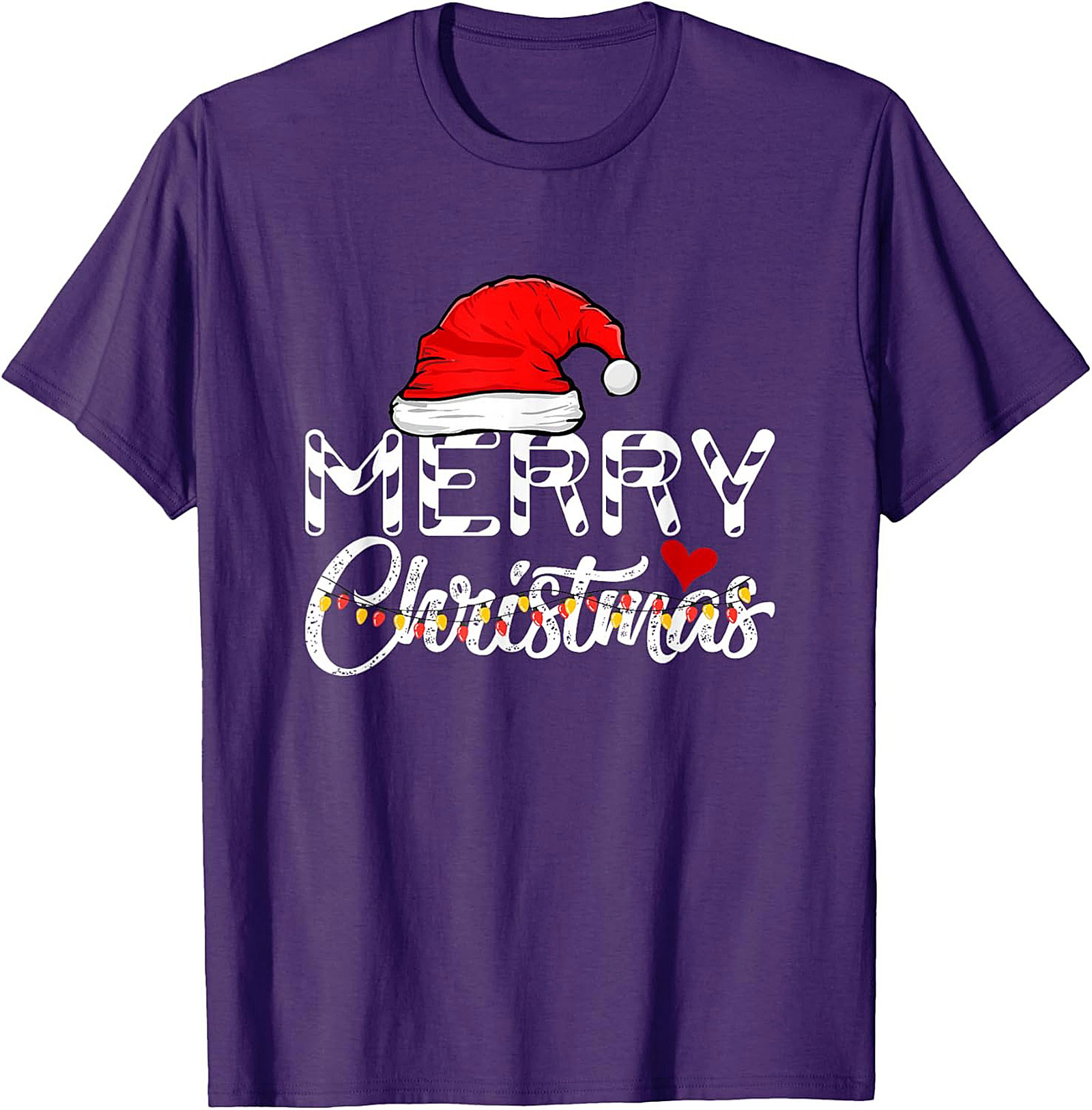  Merry Christmas T-shirt Festive Santa Hat Graphic Tee