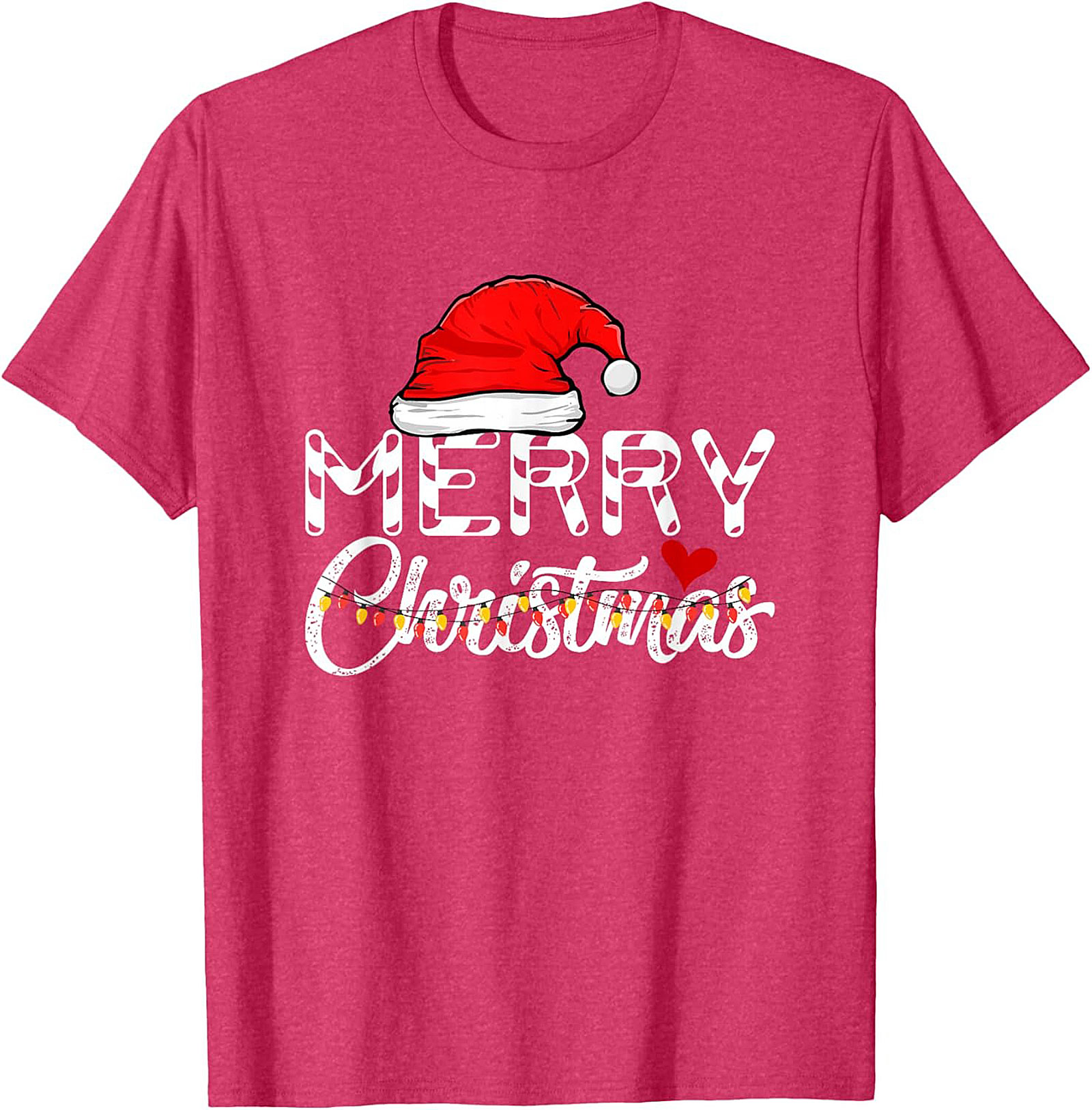  Merry Christmas T-shirt Festive Santa Hat Graphic Tee