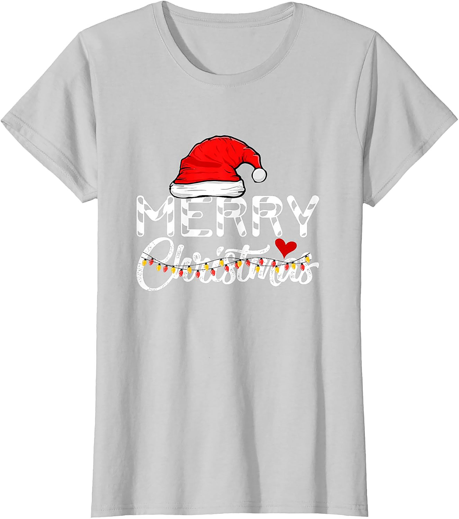  Merry Christmas T-shirt Festive Santa Hat Graphic Tee
