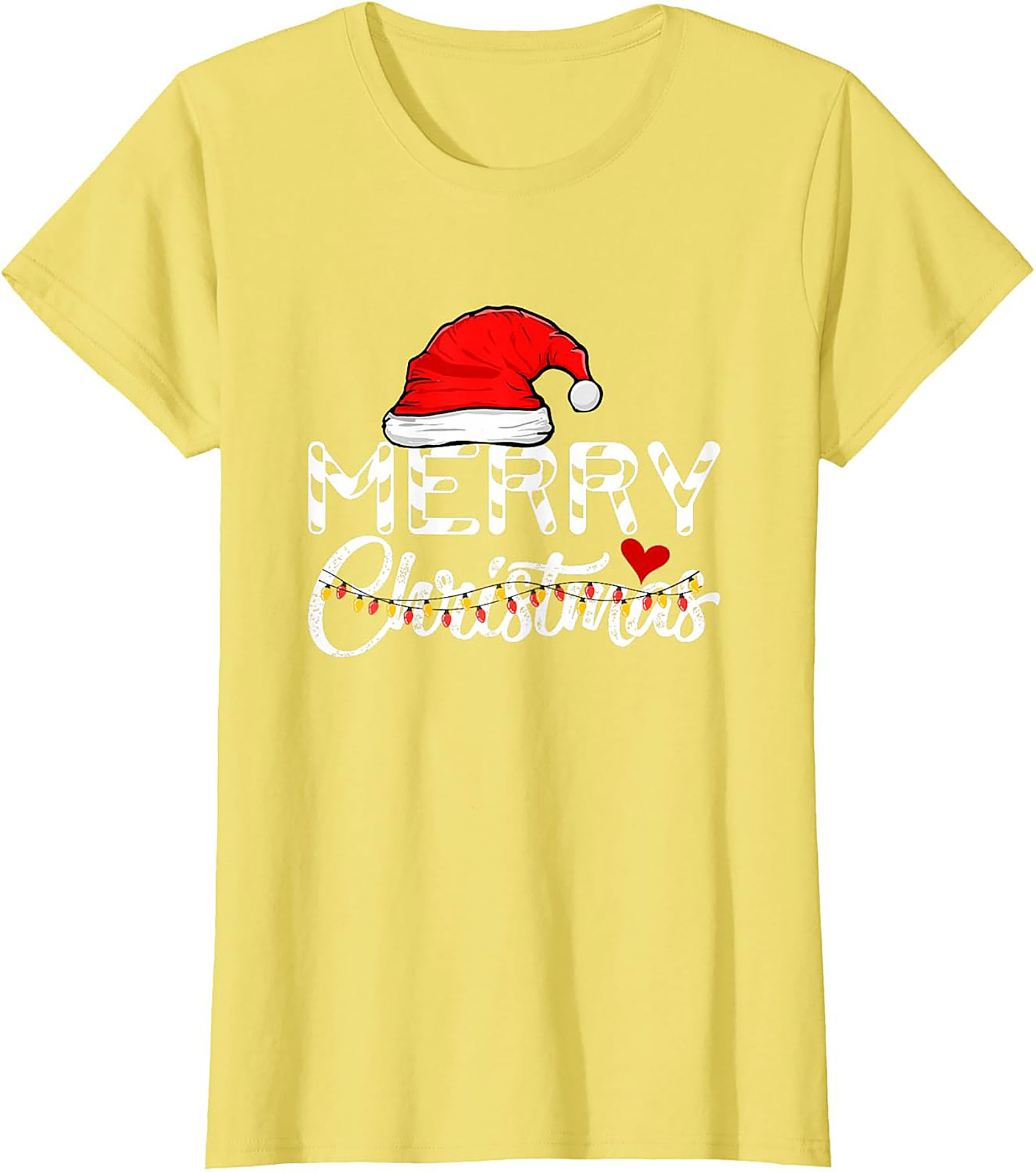  Merry Christmas T-shirt Festive Santa Hat Graphic Tee