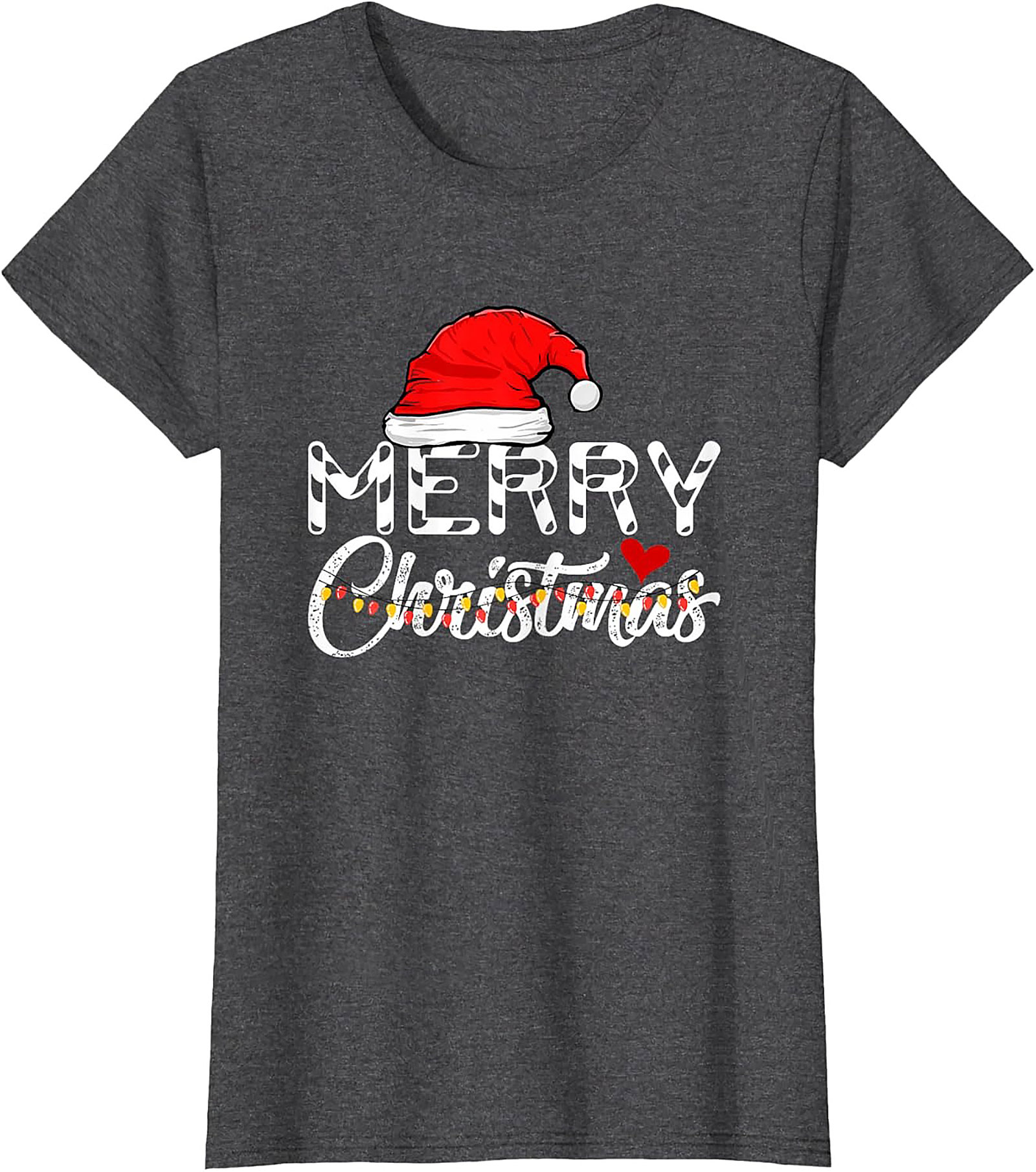 Merry Christmas T-shirt Festive Santa Hat Graphic Tee
