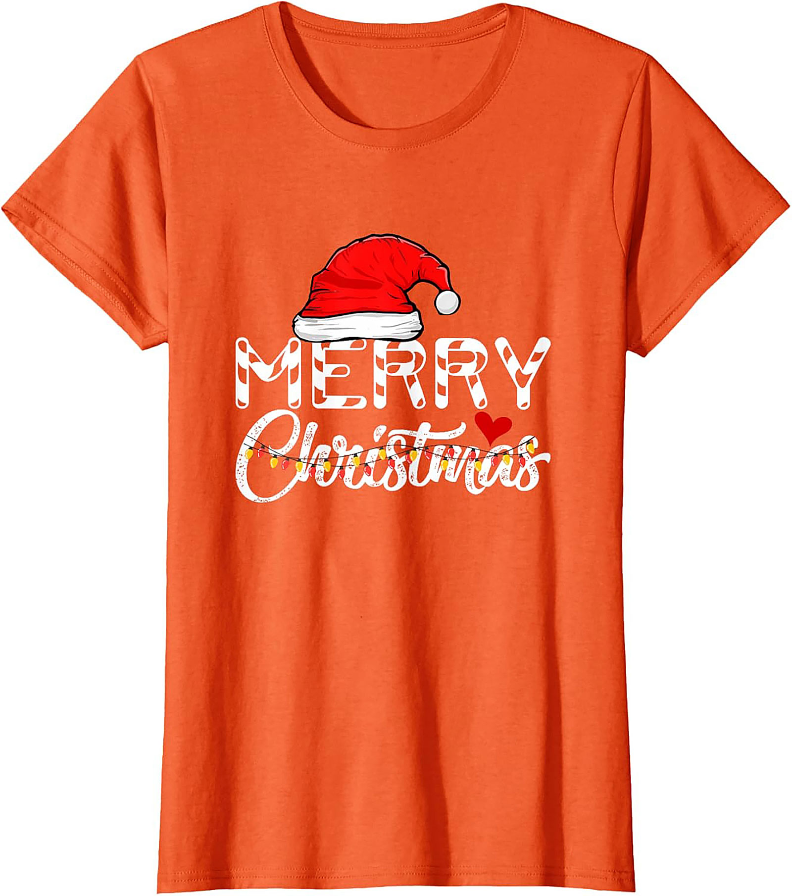  Merry Christmas T-shirt Festive Santa Hat Graphic Tee