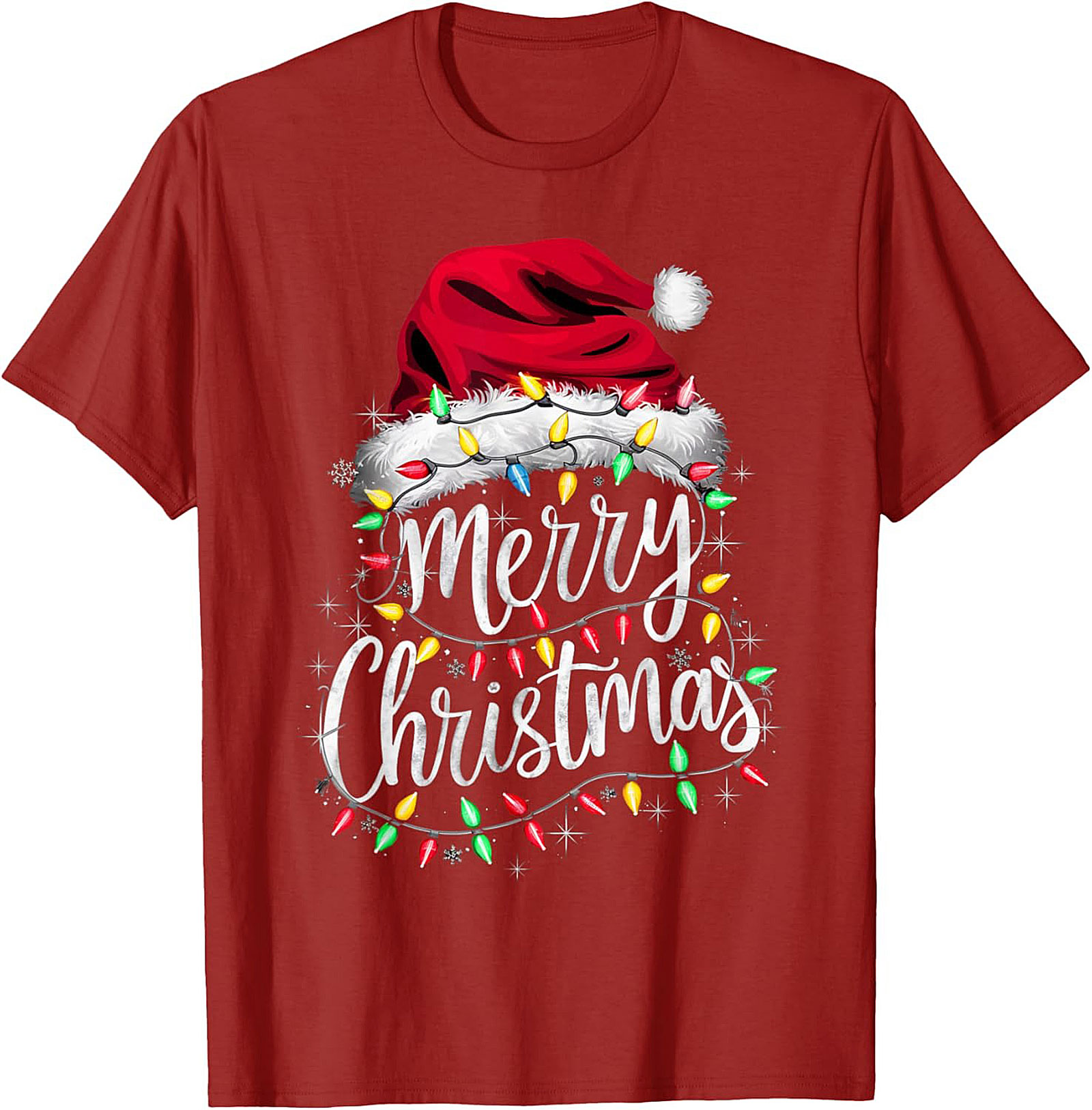 Merry Christmas Lights T-Shirt Festive Graphic Tee