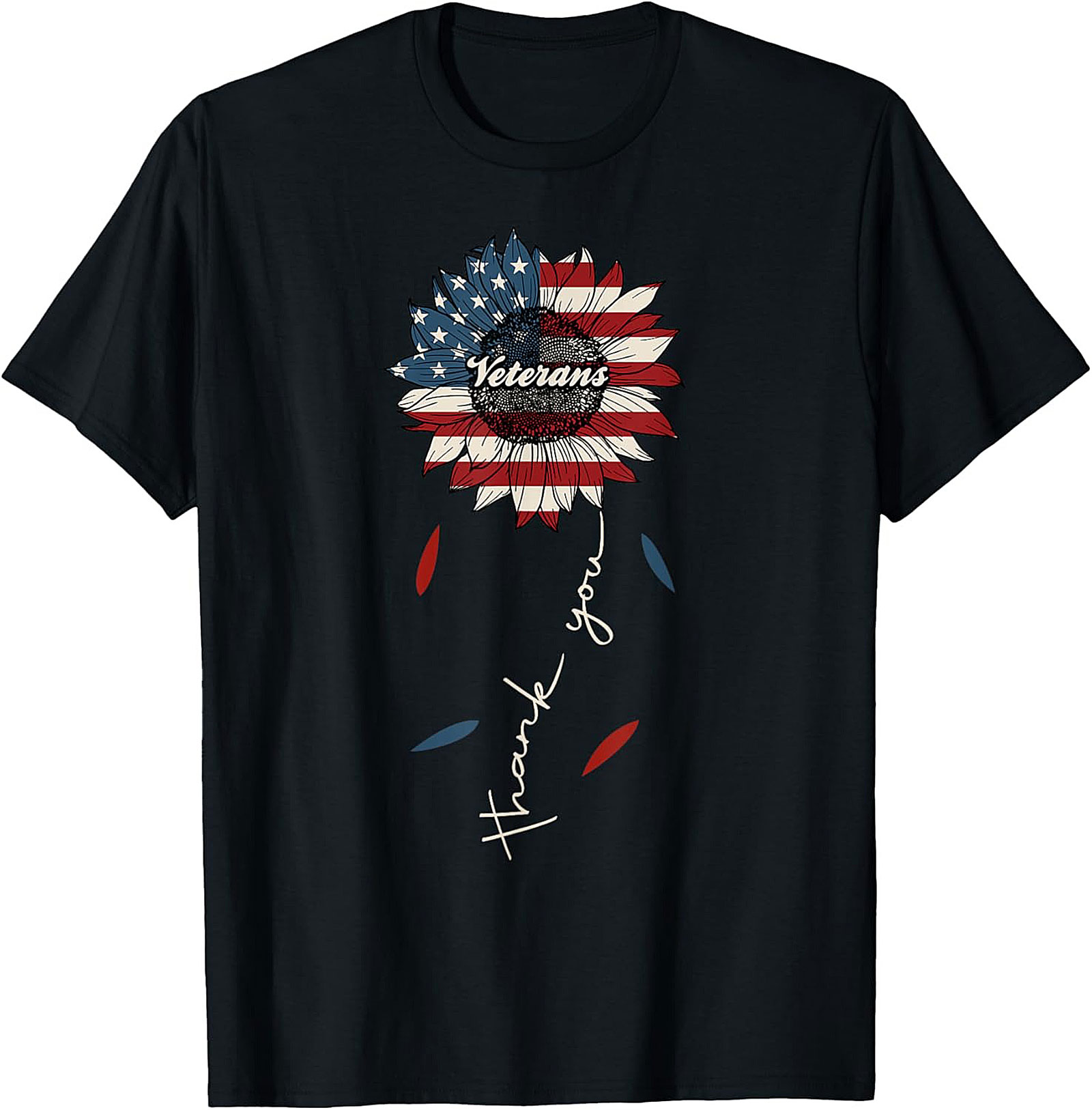 Veteran Thank You T-Shirt | Patriotic Sunflower Tee