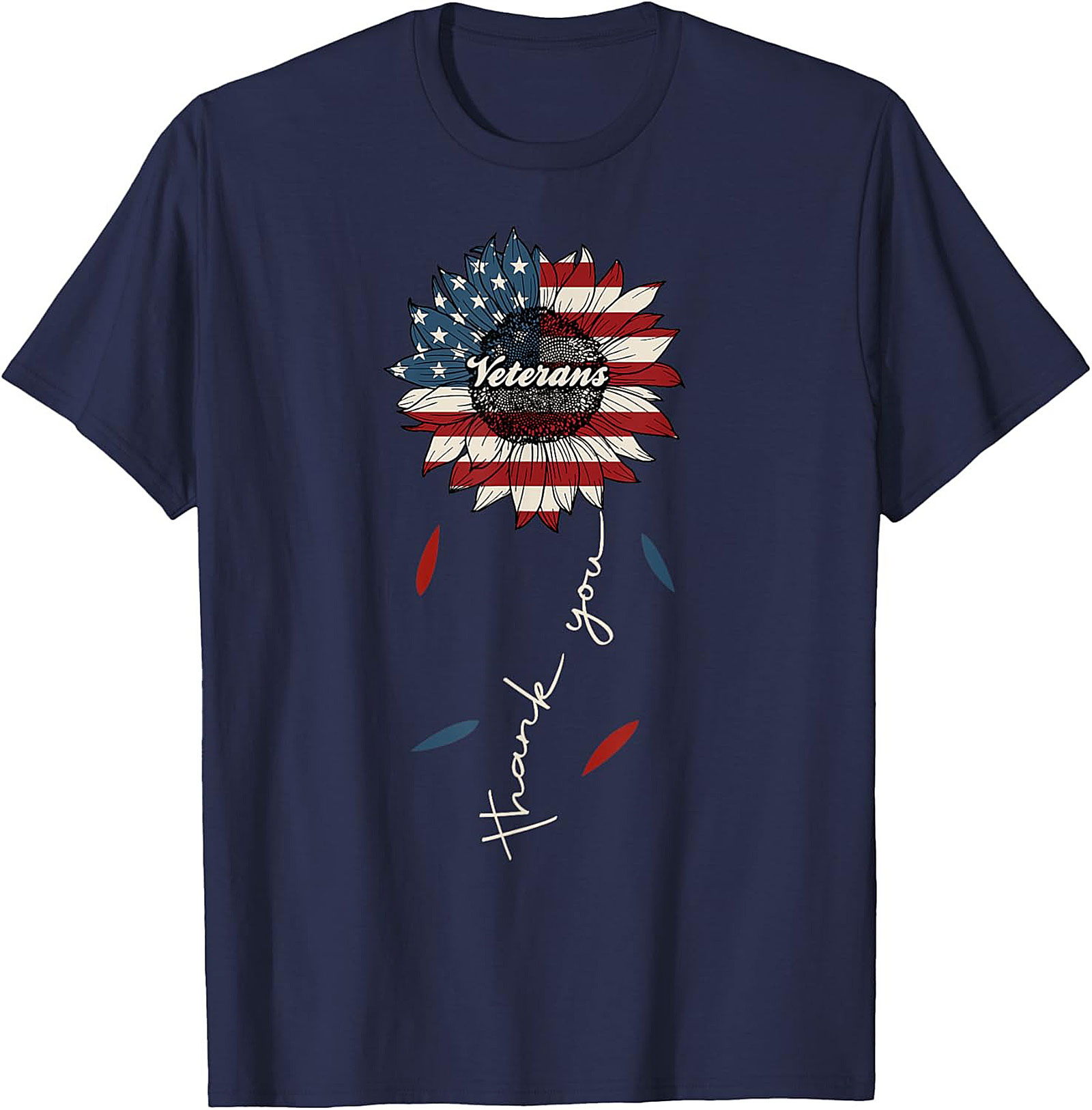 Veteran Thank You T-Shirt | Patriotic Sunflower Tee