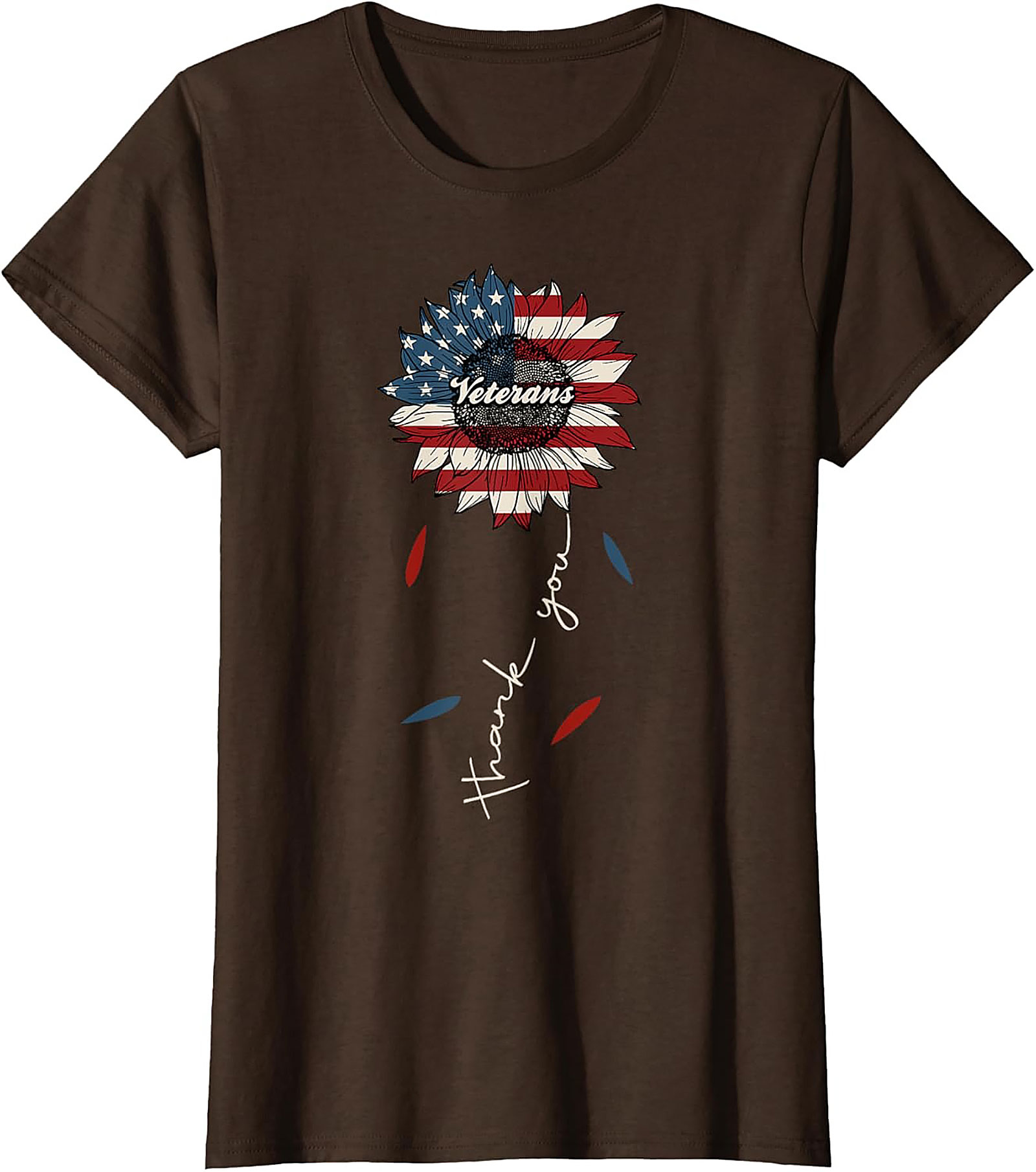 Veteran Thank You T-Shirt | Patriotic Sunflower Tee