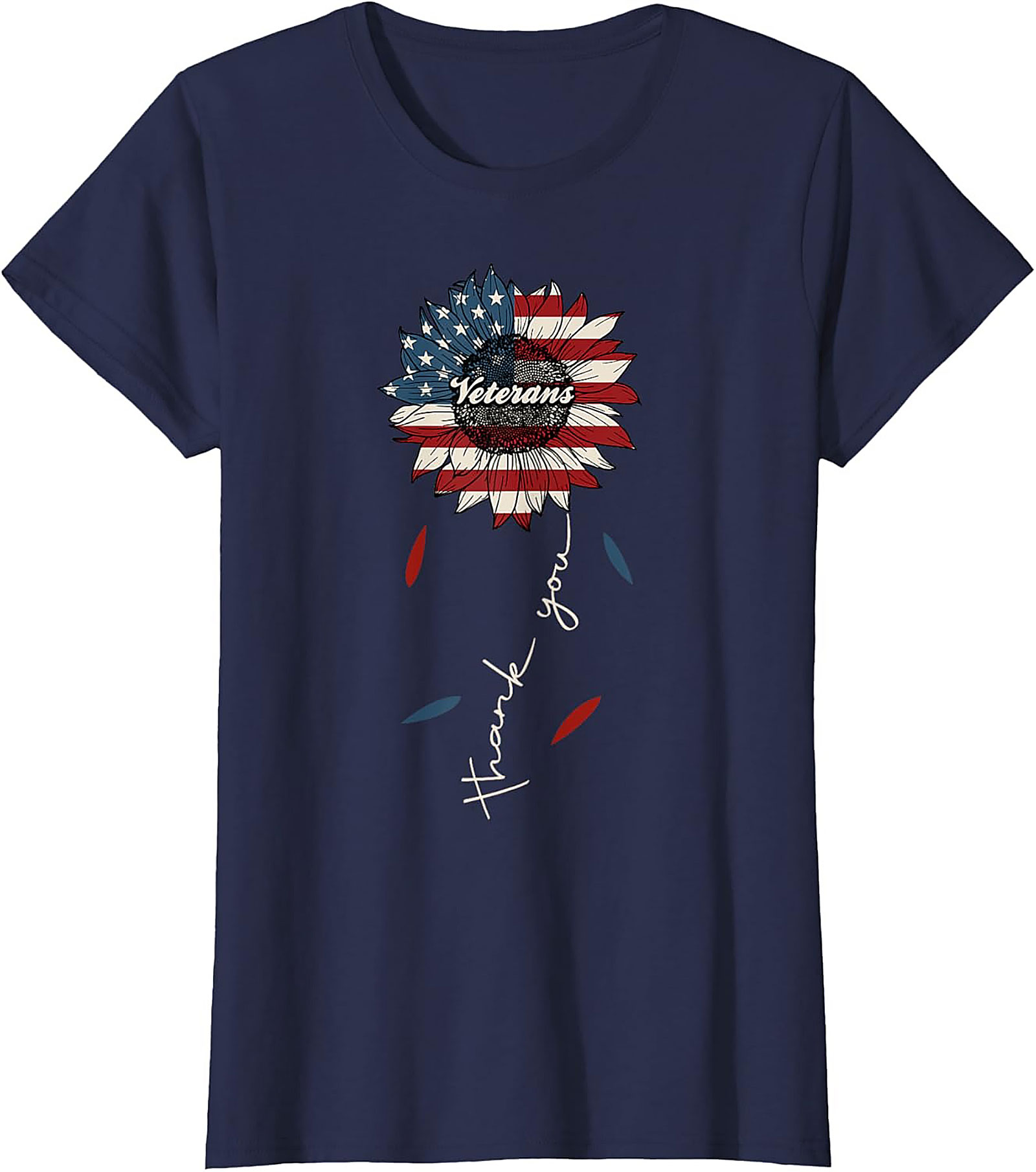 Veteran Thank You T-Shirt | Patriotic Sunflower Tee