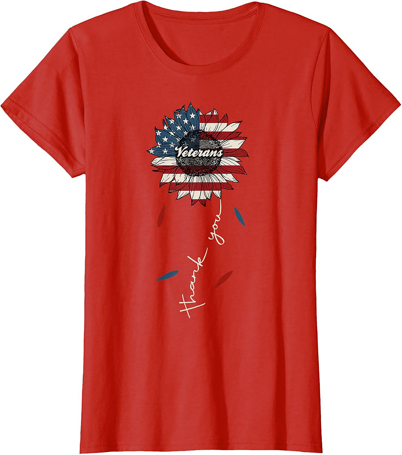 Veteran Thank You T-Shirt | Patriotic Sunflower Tee
