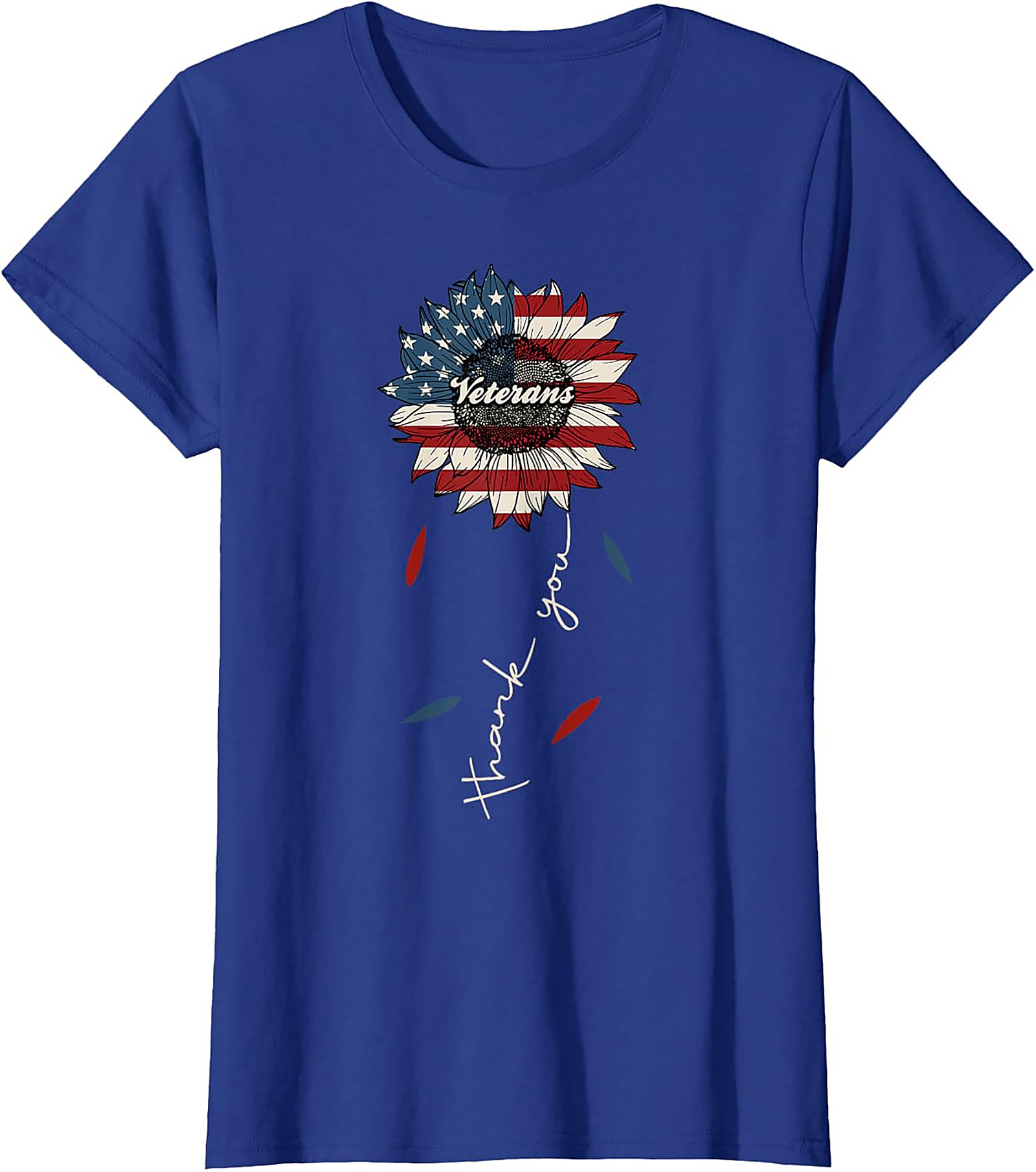 Veteran Thank You T-Shirt | Patriotic Sunflower Tee