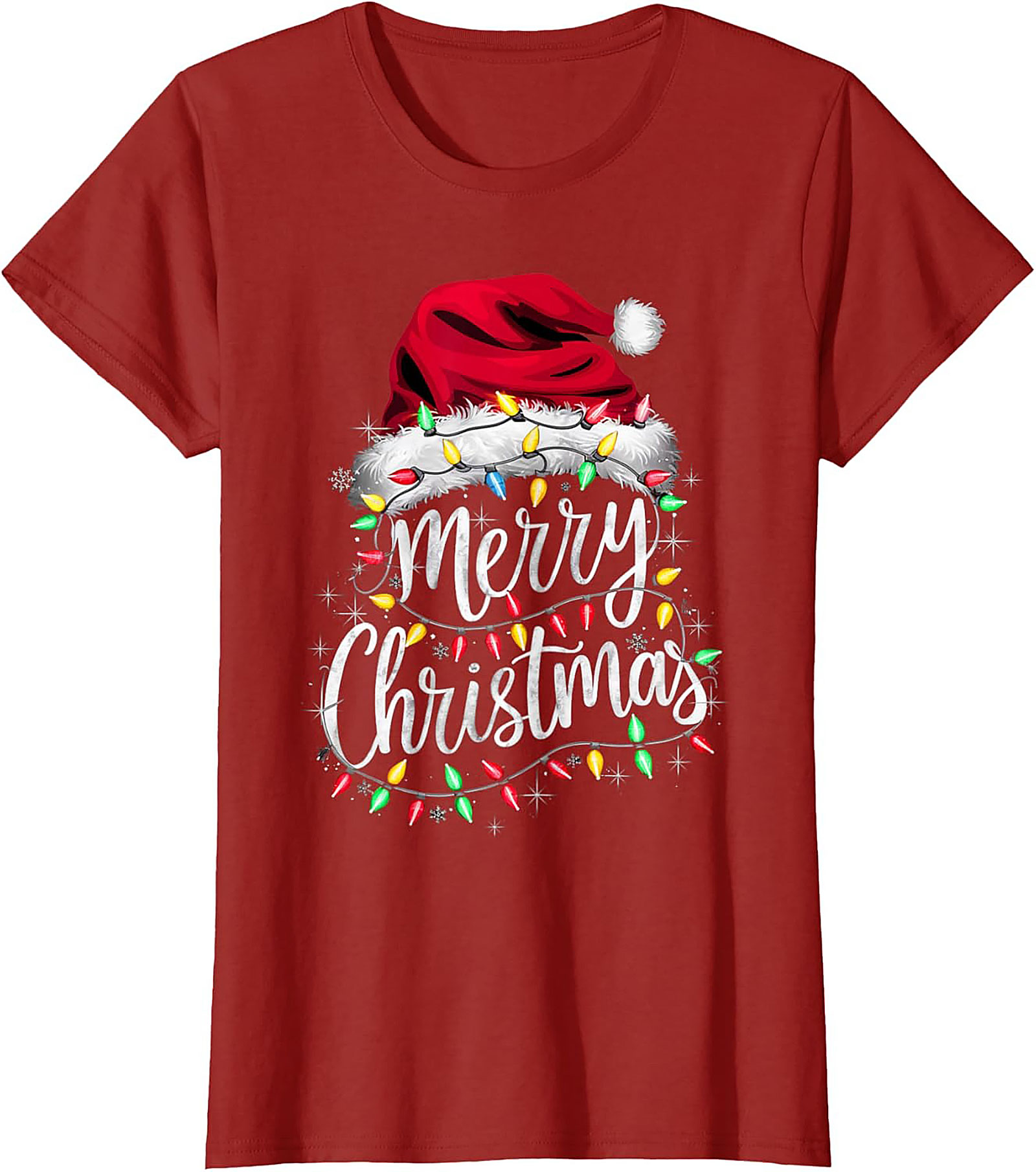 Merry Christmas Lights T-Shirt Festive Graphic Tee