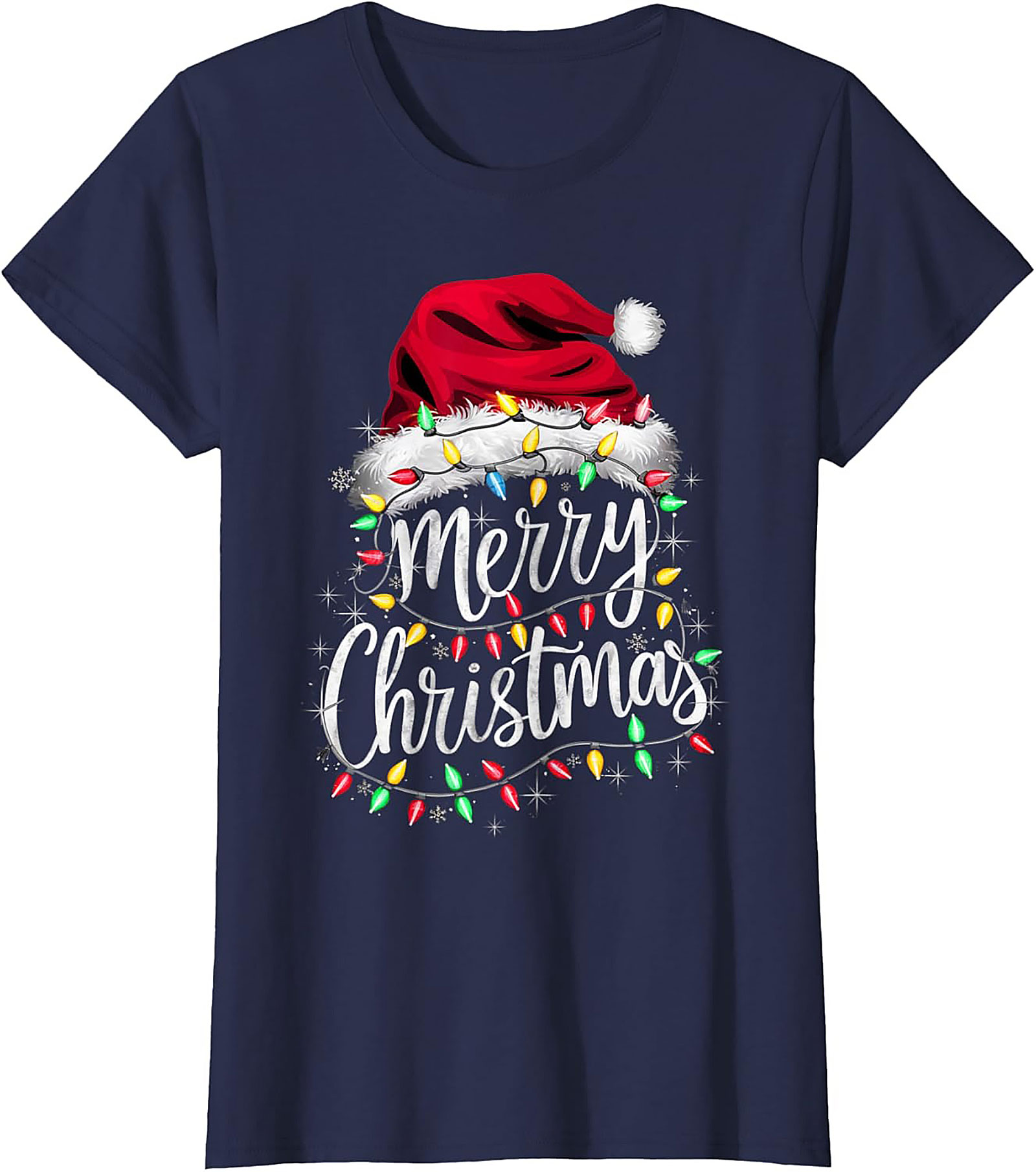 Merry Christmas Lights T-Shirt Festive Graphic Tee