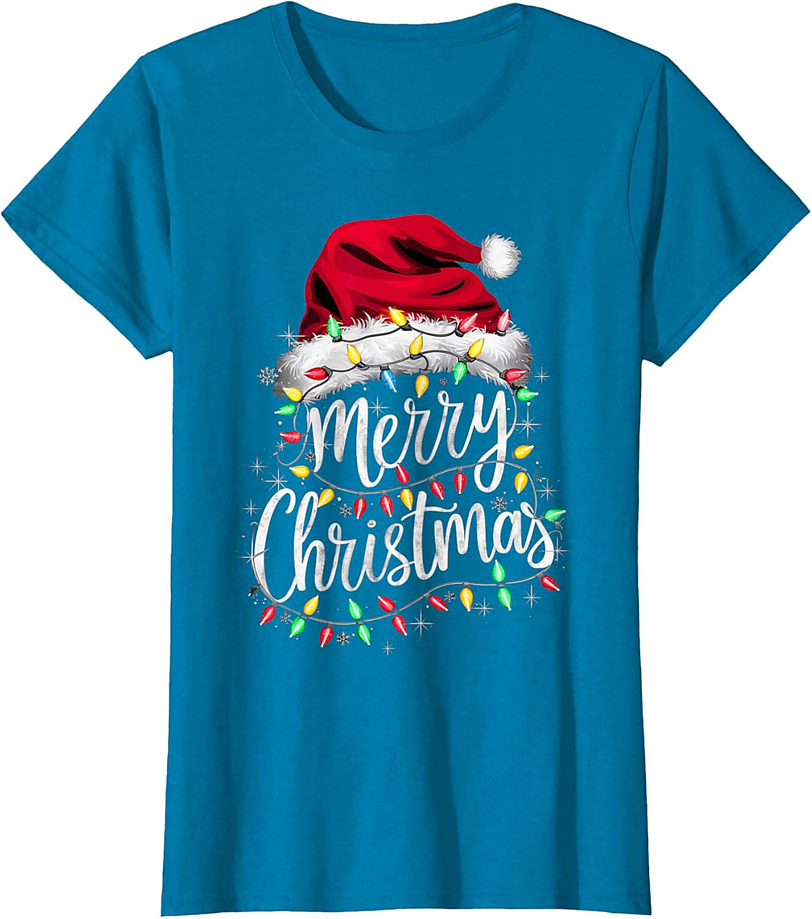 Merry Christmas Lights T-Shirt Festive Graphic Tee