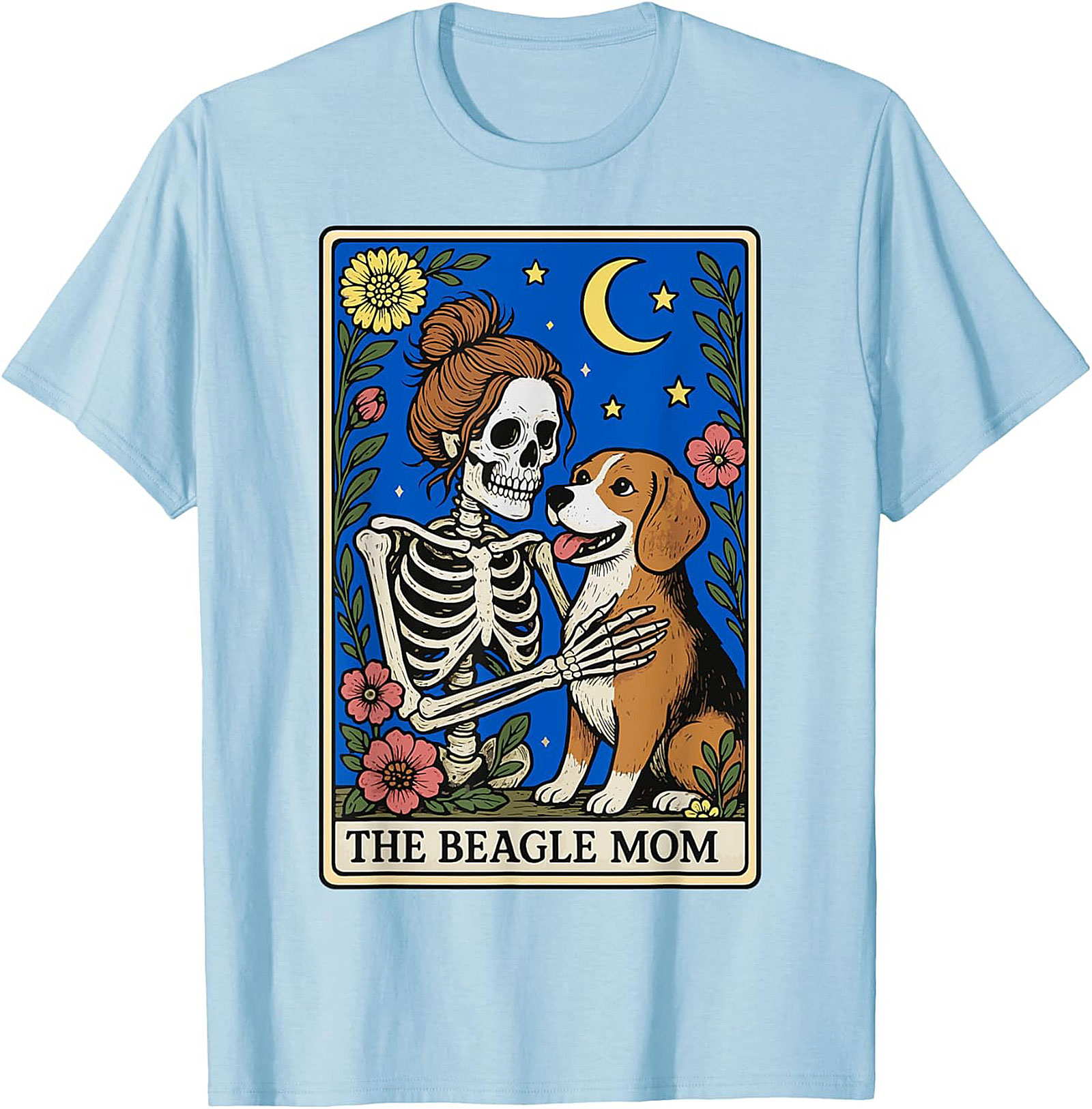 The Beagle Mom Tarot Card Graphic Tee | Funny Skeleton Dog Lover Shirt