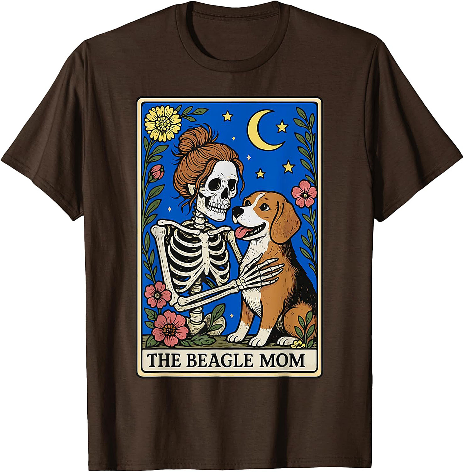 The Beagle Mom Tarot Card Graphic Tee | Funny Skeleton Dog Lover Shirt