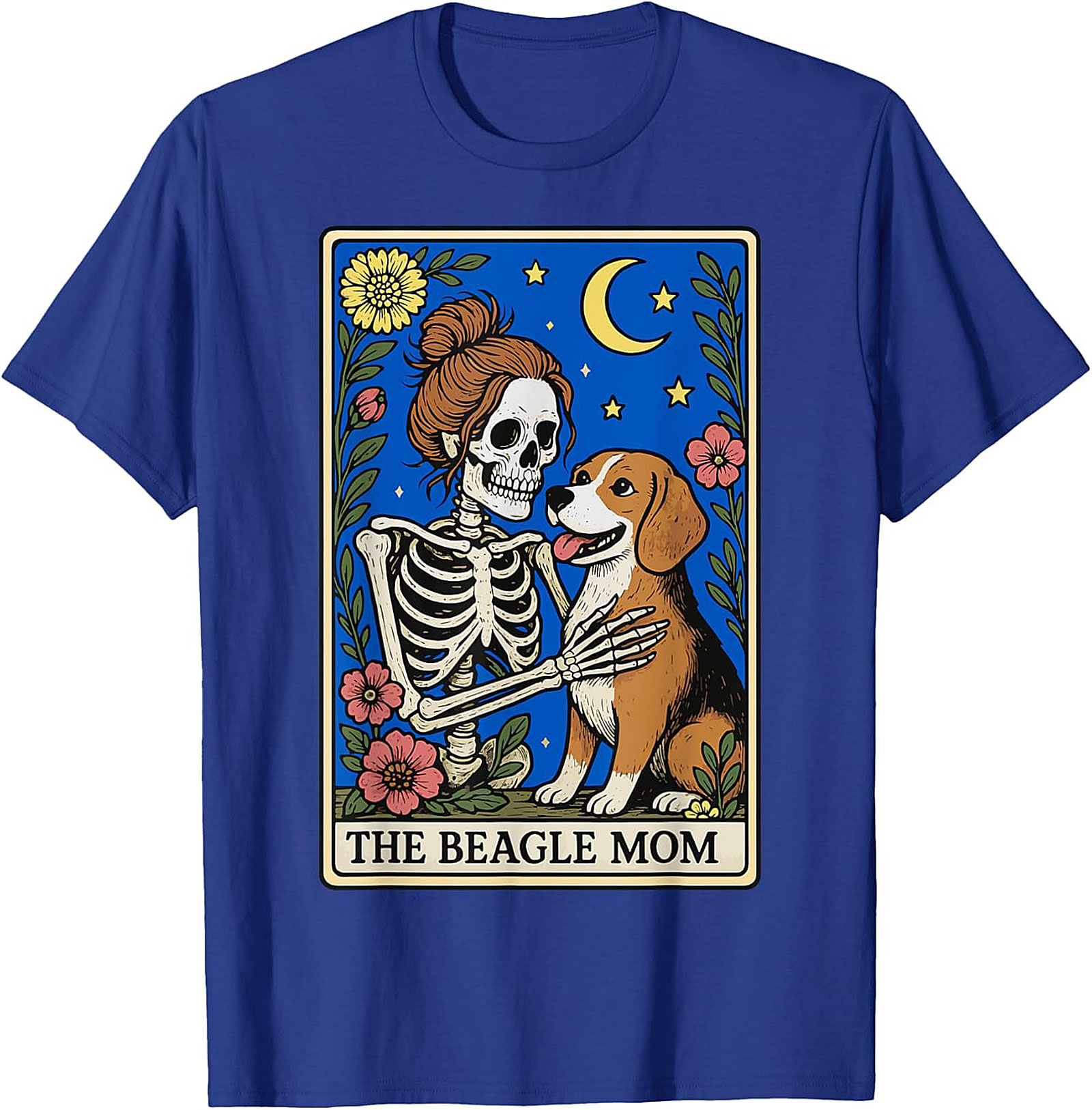 The Beagle Mom Tarot Card Graphic Tee | Funny Skeleton Dog Lover Shirt