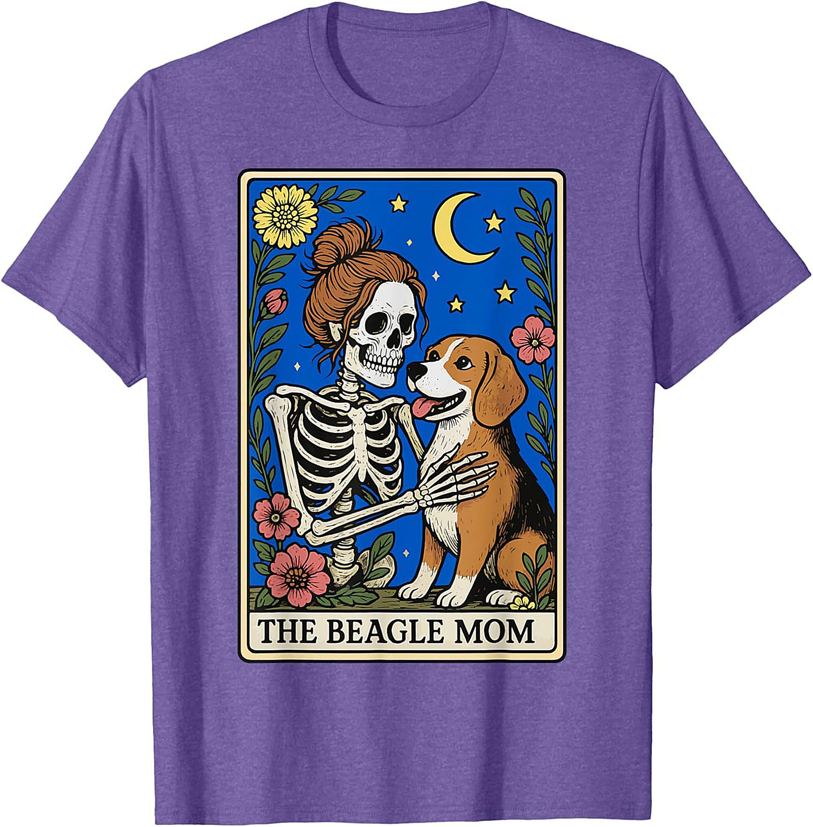 The Beagle Mom Tarot Card Graphic Tee | Funny Skeleton Dog Lover Shirt