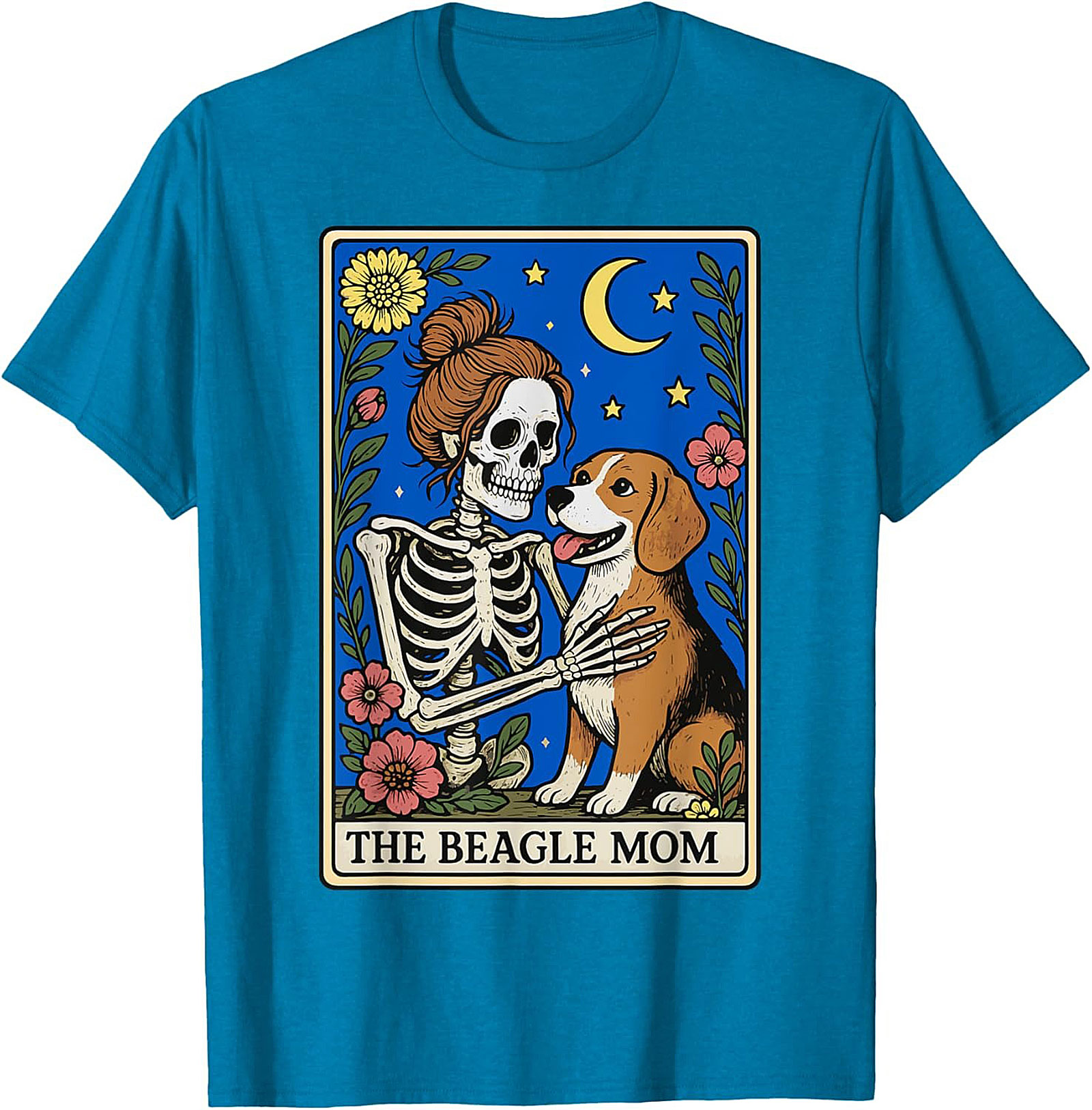 The Beagle Mom Tarot Card Graphic Tee | Funny Skeleton Dog Lover Shirt