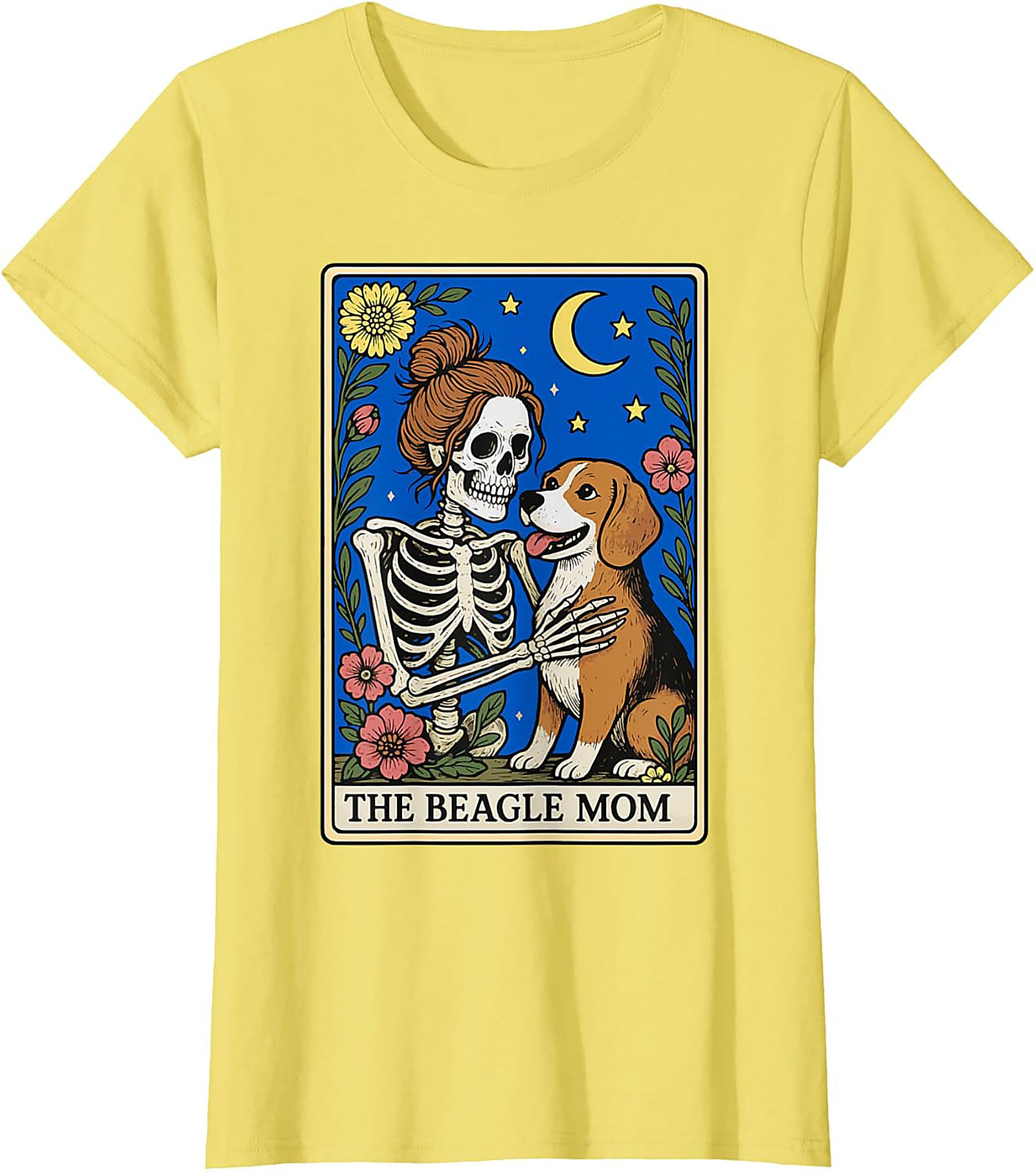 The Beagle Mom Tarot Card Graphic Tee | Funny Skeleton Dog Lover Shirt