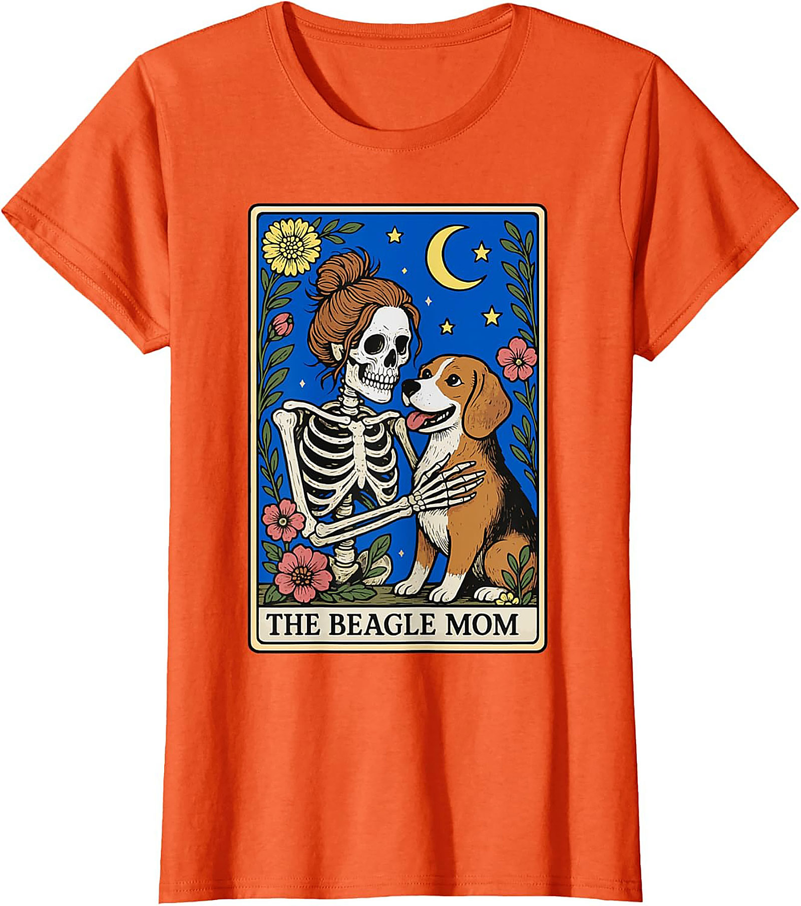 The Beagle Mom Tarot Card Graphic Tee | Funny Skeleton Dog Lover Shirt