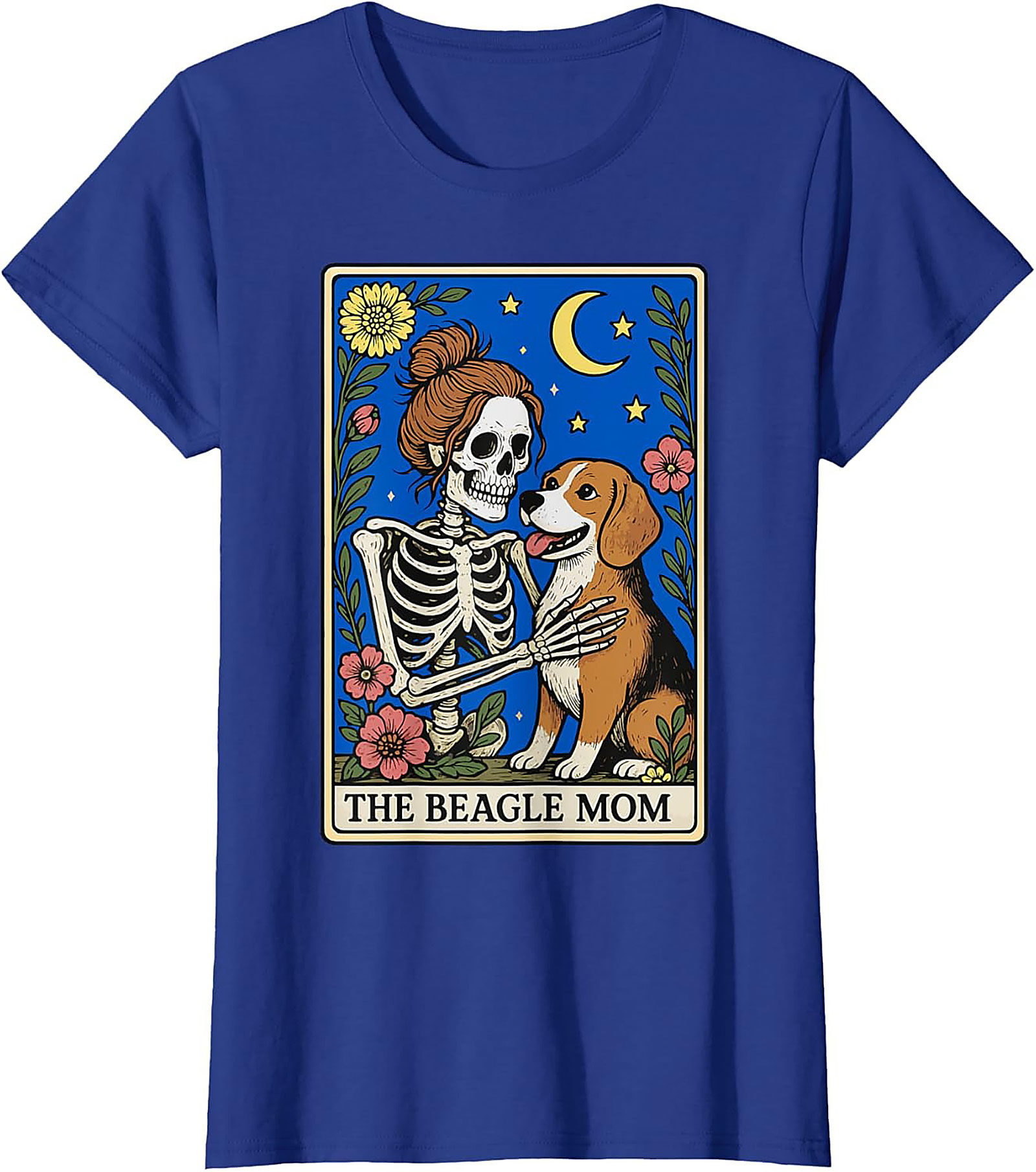 The Beagle Mom Tarot Card Graphic Tee | Funny Skeleton Dog Lover Shirt