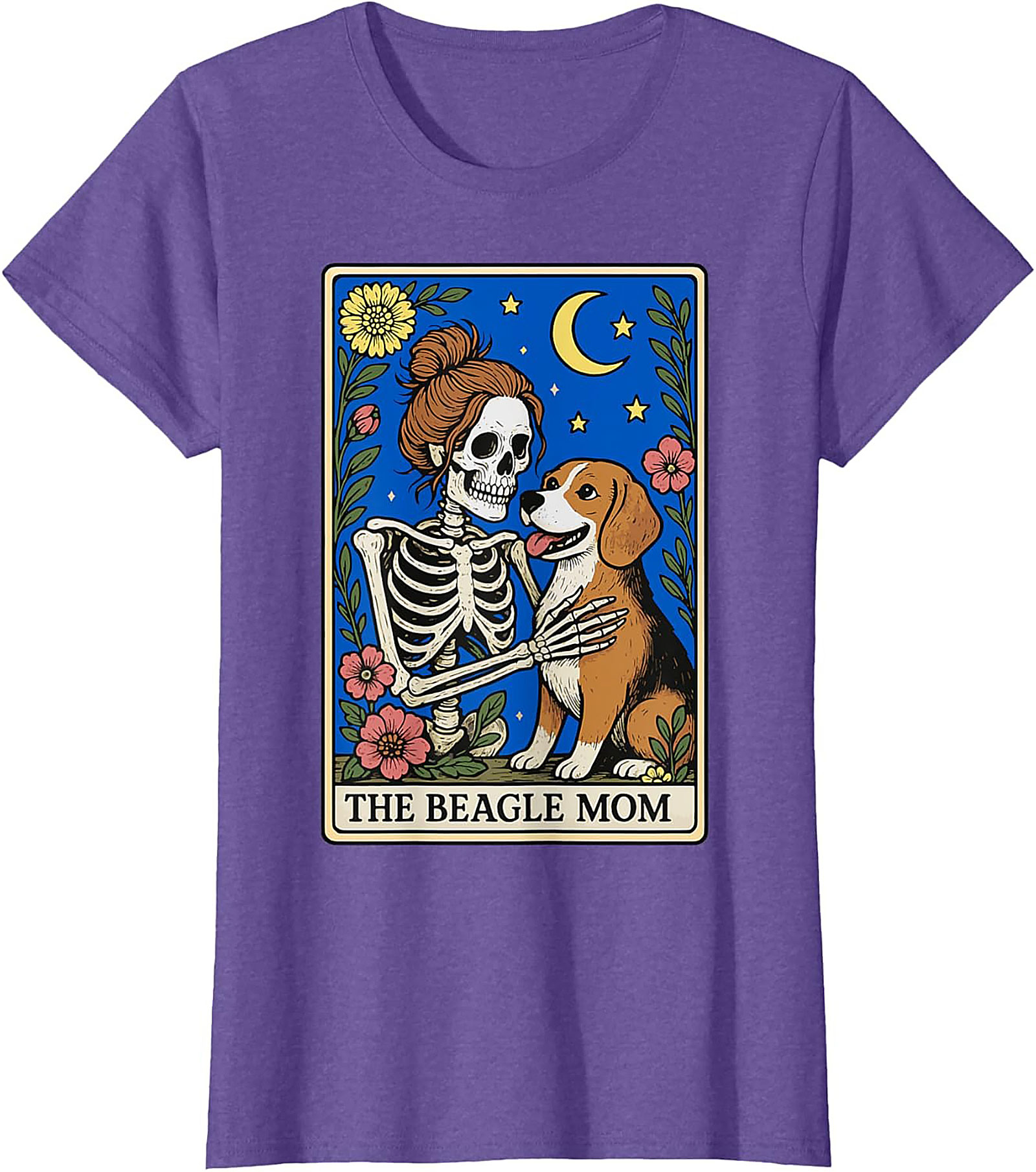The Beagle Mom Tarot Card Graphic Tee | Funny Skeleton Dog Lover Shirt