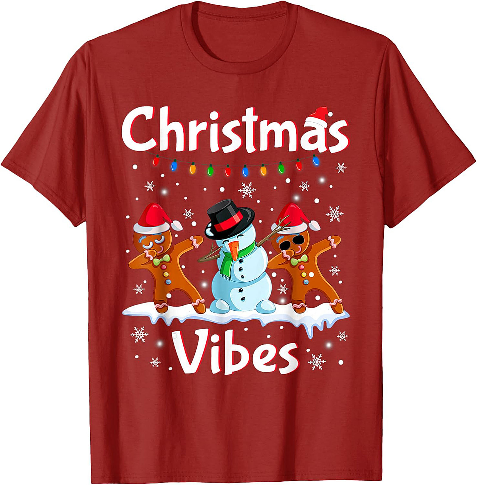 Funny Dabbing Gingerbread Christmas T-shirt Unisex Tee
