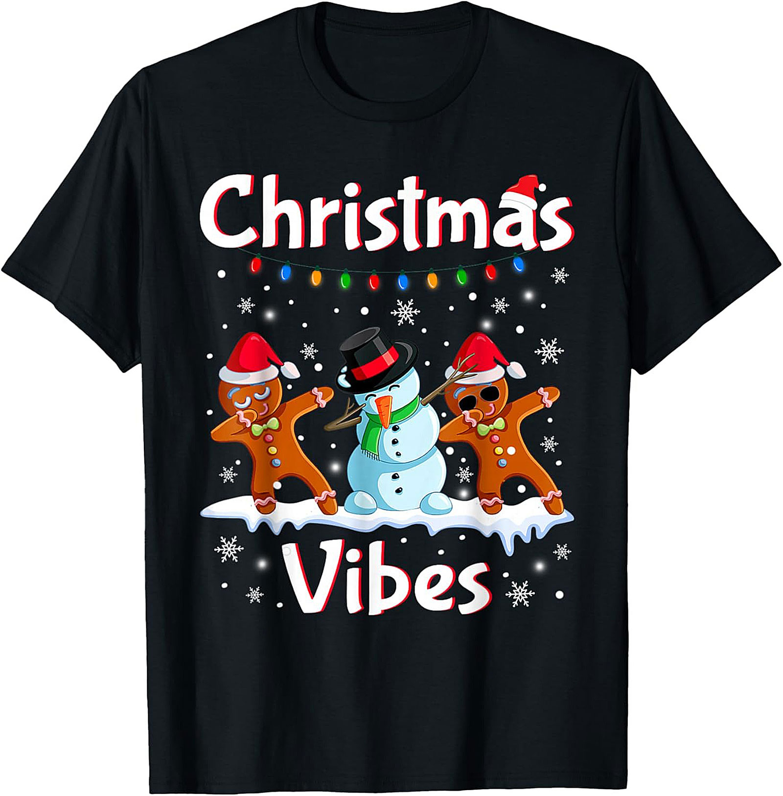 Funny Dabbing Gingerbread Christmas T-shirt Unisex Tee
