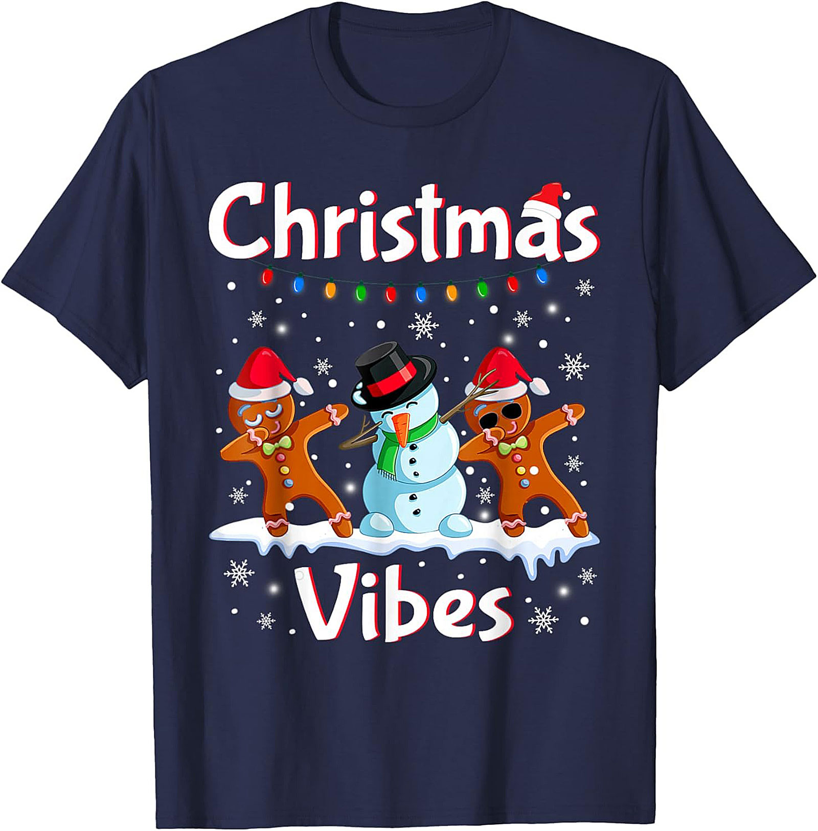 Funny Dabbing Gingerbread Christmas T-shirt Unisex Tee