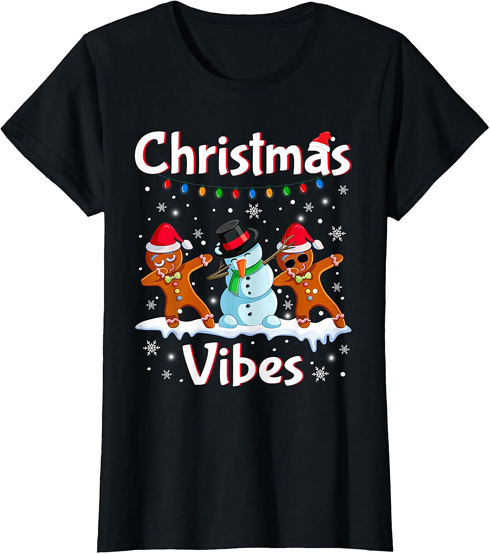 Funny Dabbing Gingerbread Christmas T-shirt Unisex Tee