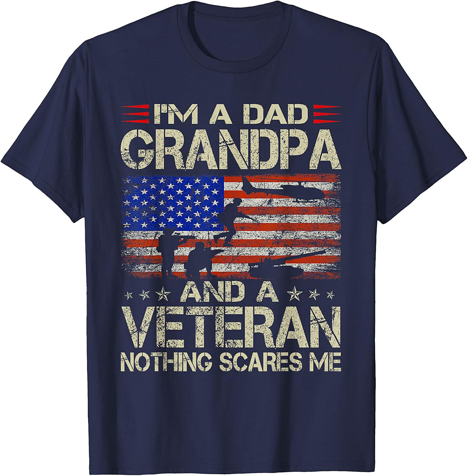 Veteran Grandpa T-shirt | Patriotic Military Graphic Tee