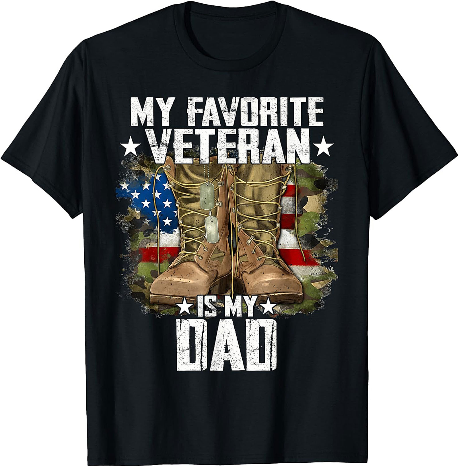 Veteran Dad Graphic Tee | Patriotic Military Shirt Gift