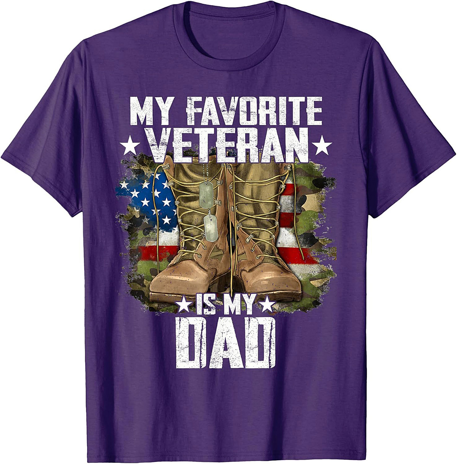 Veteran Dad Graphic Tee | Patriotic Military Shirt Gift