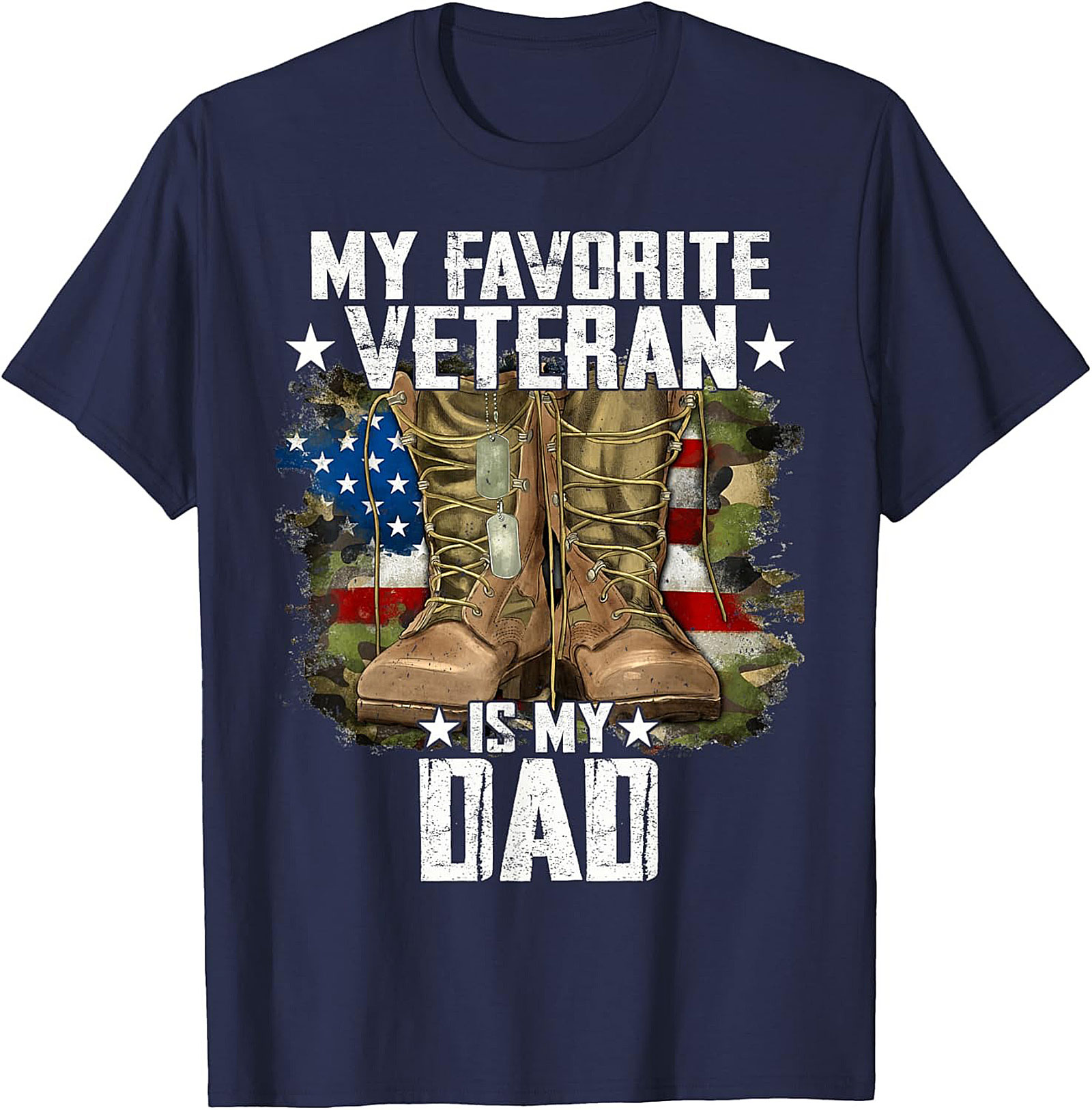 Veteran Dad Graphic Tee | Patriotic Military Shirt Gift