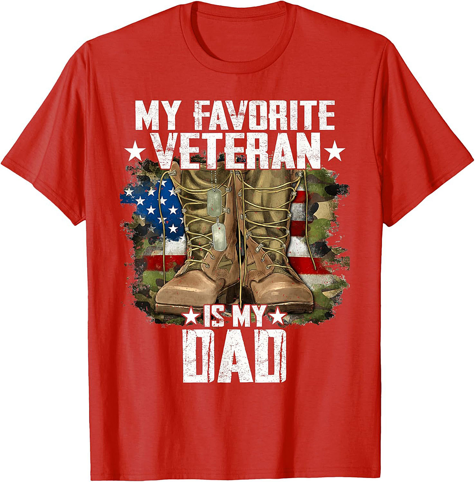Veteran Dad Graphic Tee | Patriotic Military Shirt Gift