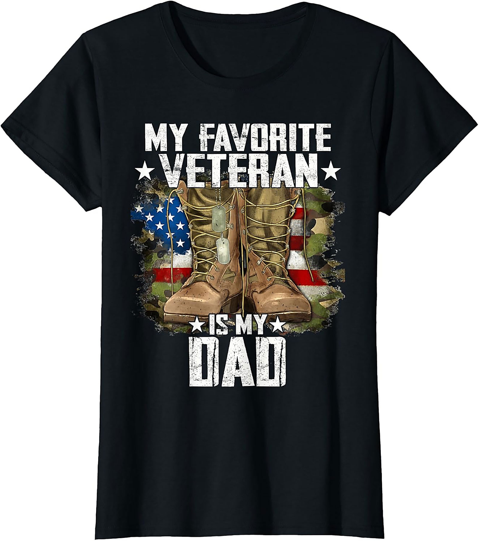 Veteran Dad Graphic Tee | Patriotic Military Shirt Gift