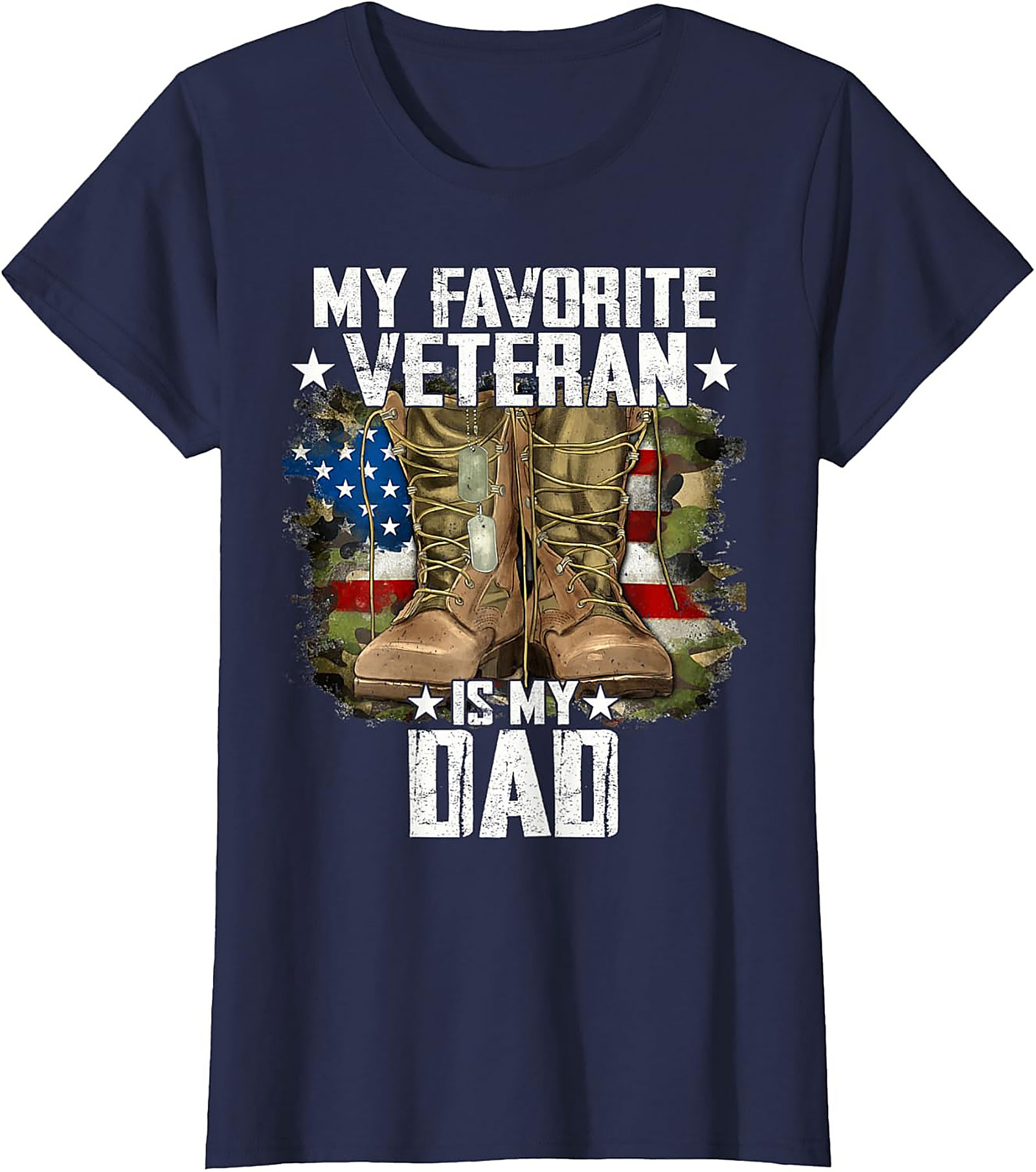 Veteran Dad Graphic Tee | Patriotic Military Shirt Gift