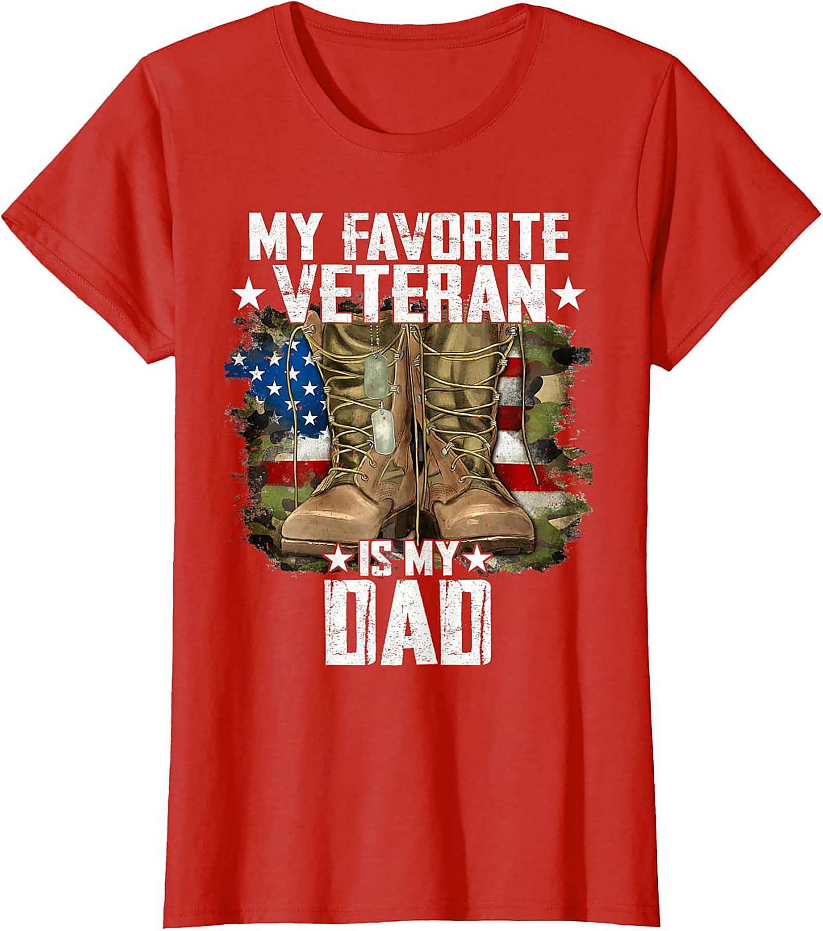 Veteran Dad Graphic Tee | Patriotic Military Shirt Gift